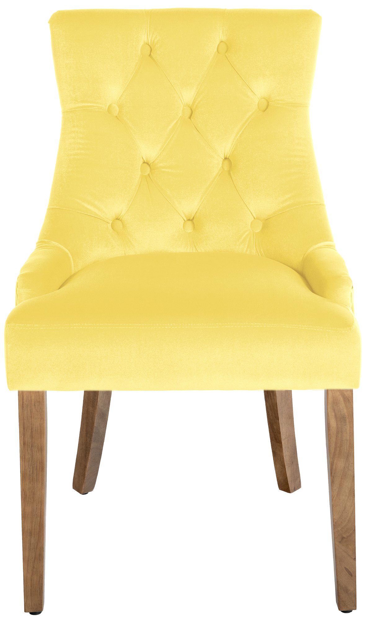 Chaise de salle à manger Aberdeen en Velours avec Piètement en bois d'hévéa