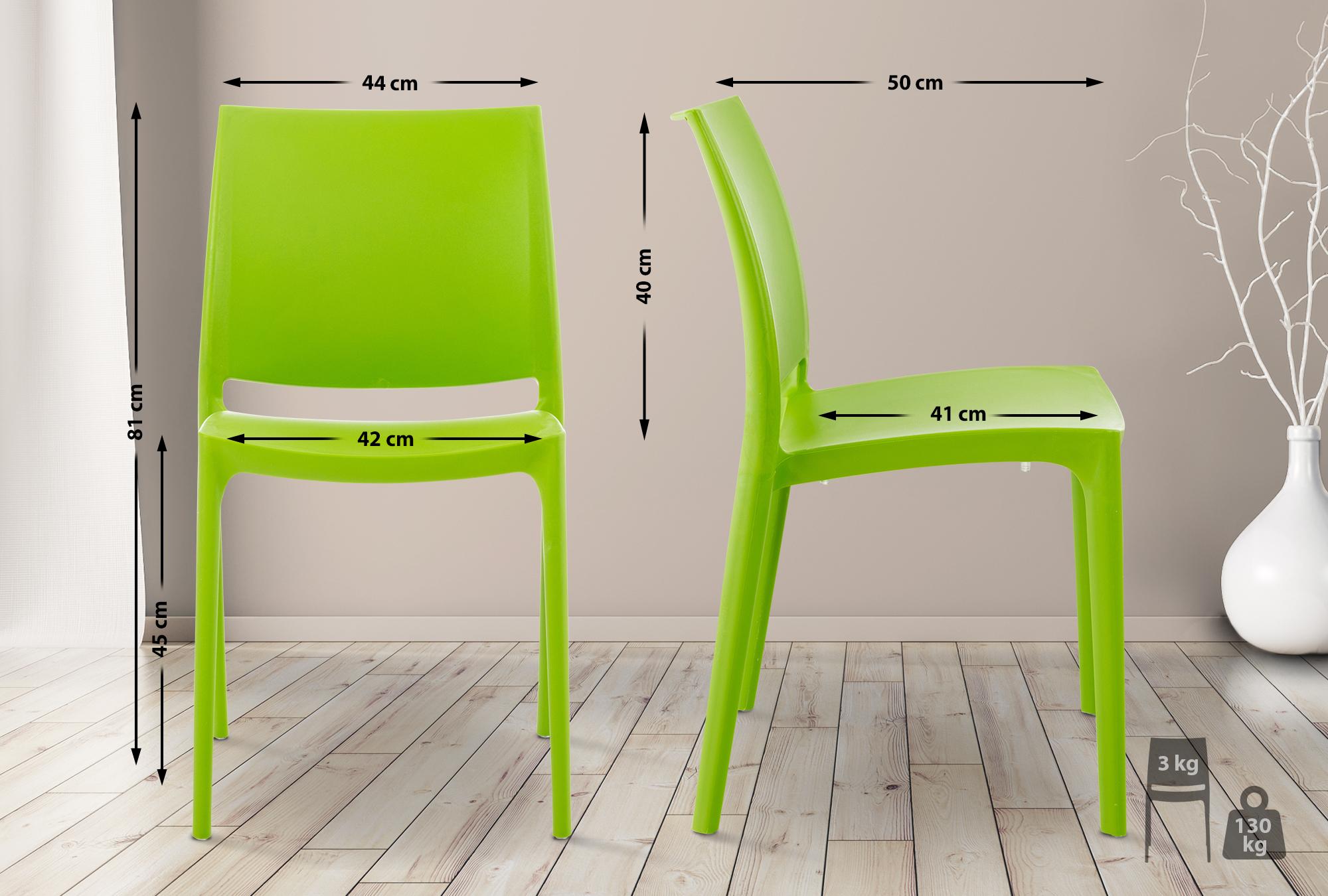 Lot de 2 chaises de jardin empilables Maya en plastique