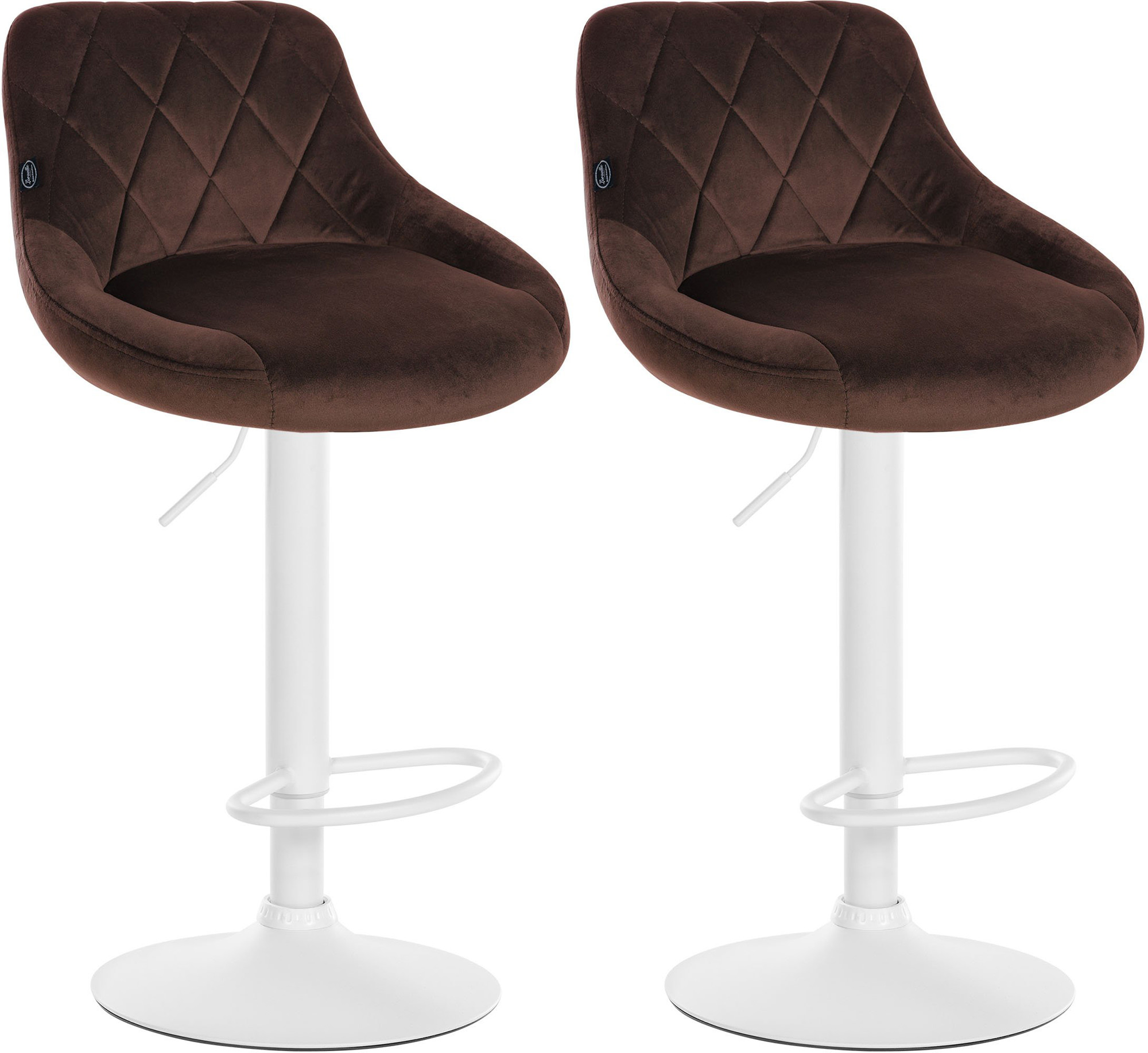 Lot de 2 tabourets de bar Lazio velours