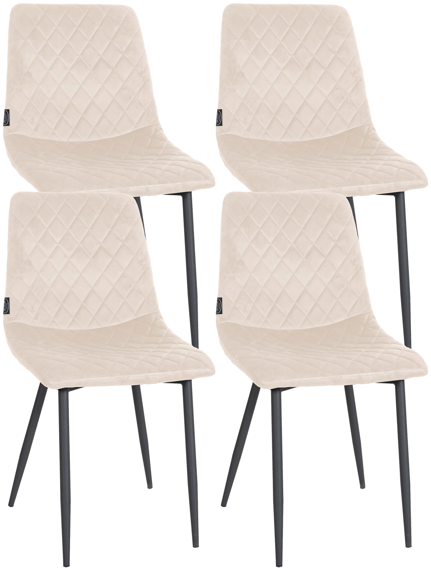 Lot de 4 chaises Telde velours