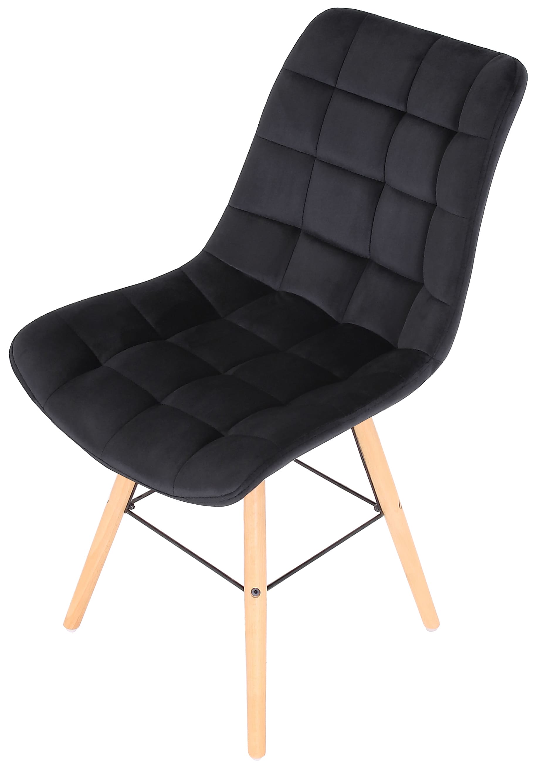 Chaise de salle à manger Leni en velours avec pieds en Bois
