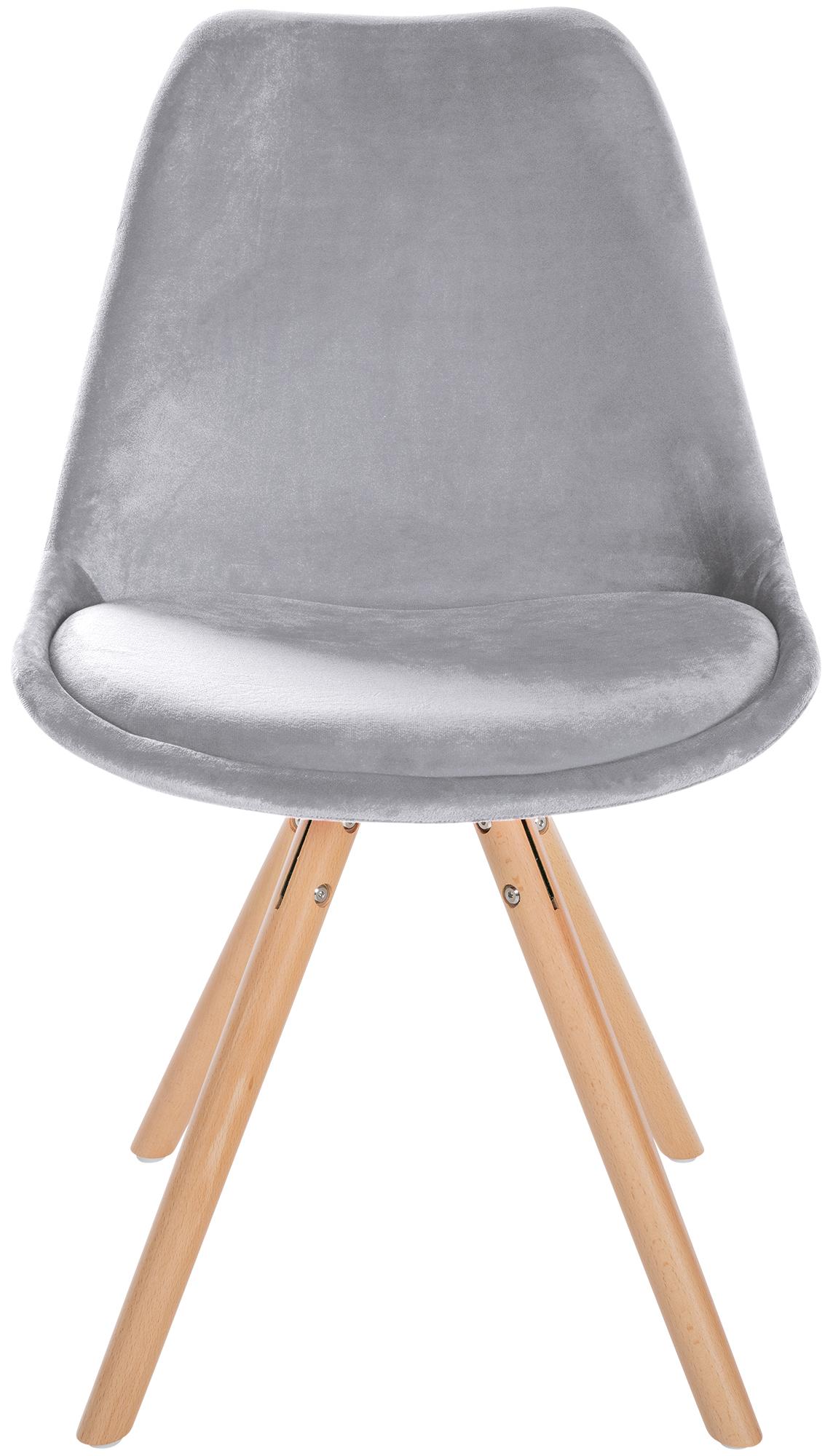 Lot de 4 chaises de salle à manger Sofia en velours Pieds en bois
