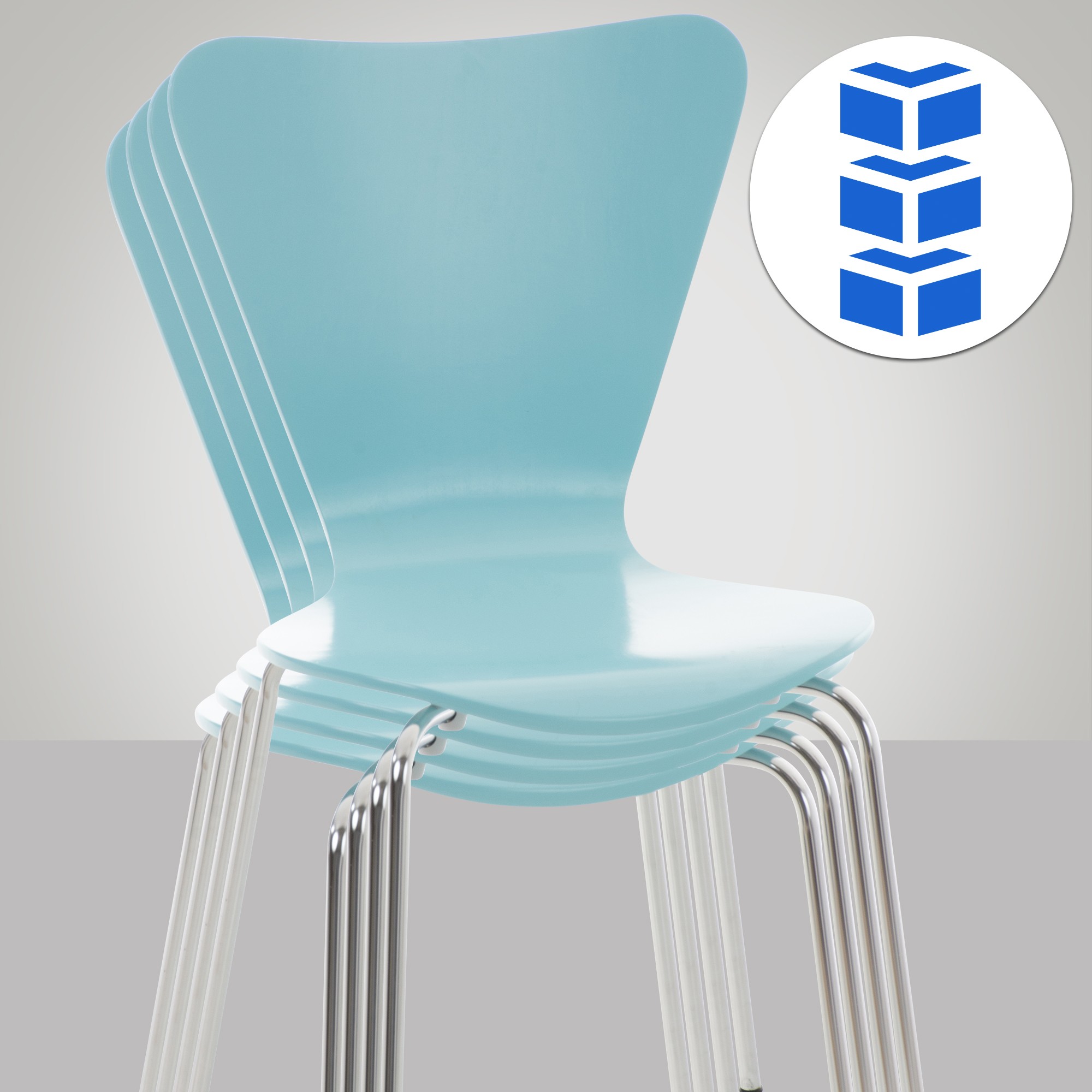 Lot de 4 chaises empilables Calisto