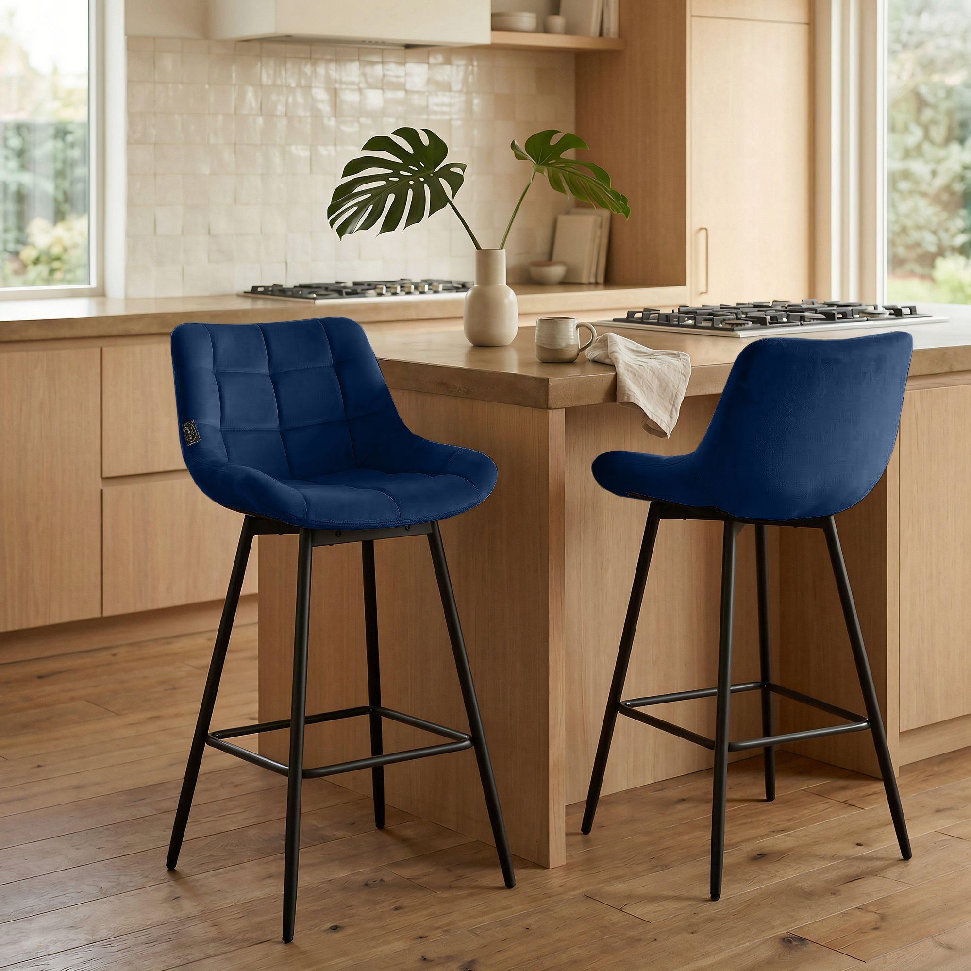 Lot de 4 tabourets de bar Weston pivotants