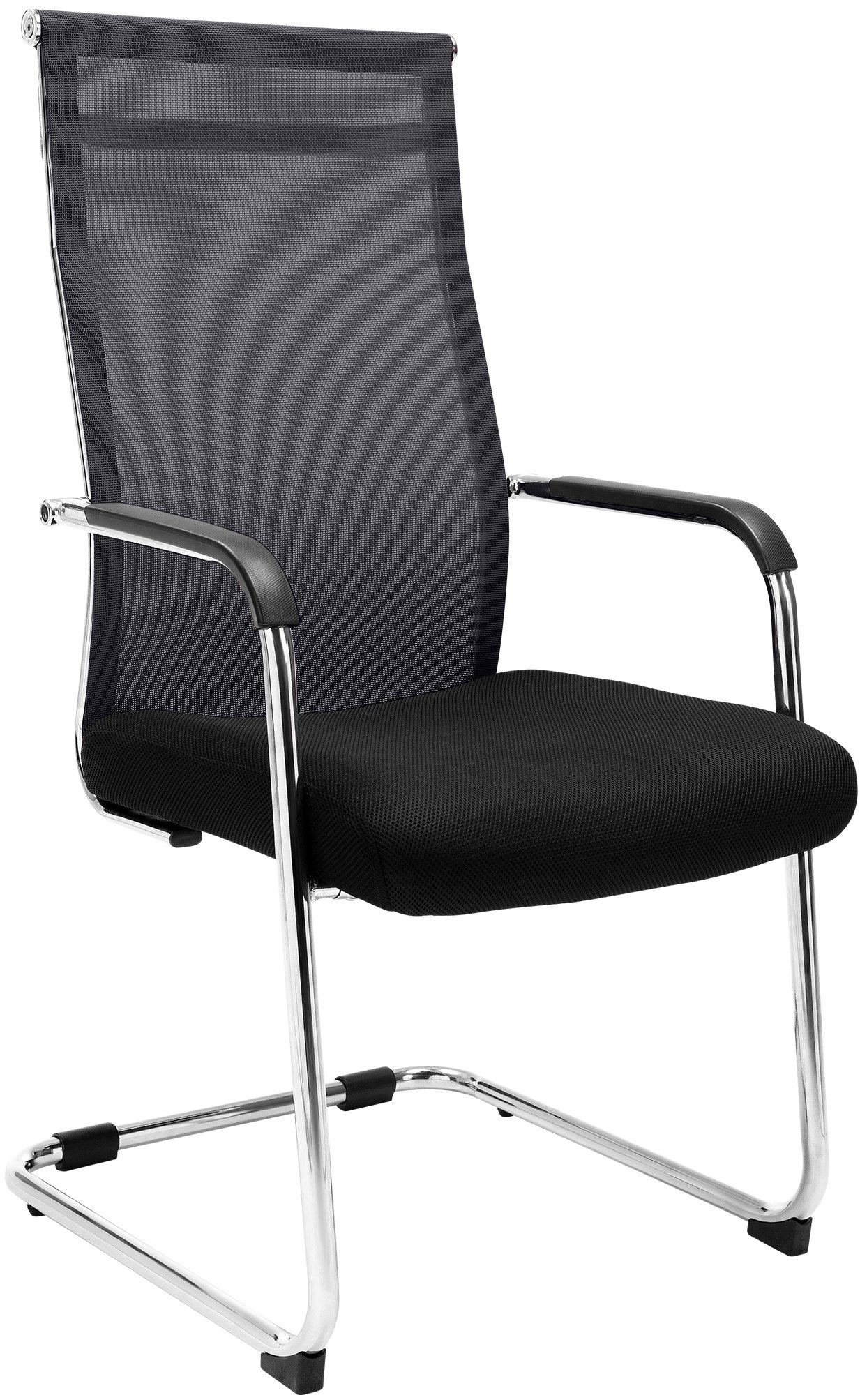 Chaise cantilever Brenda avec revétement en maille et Pied luge en métal
