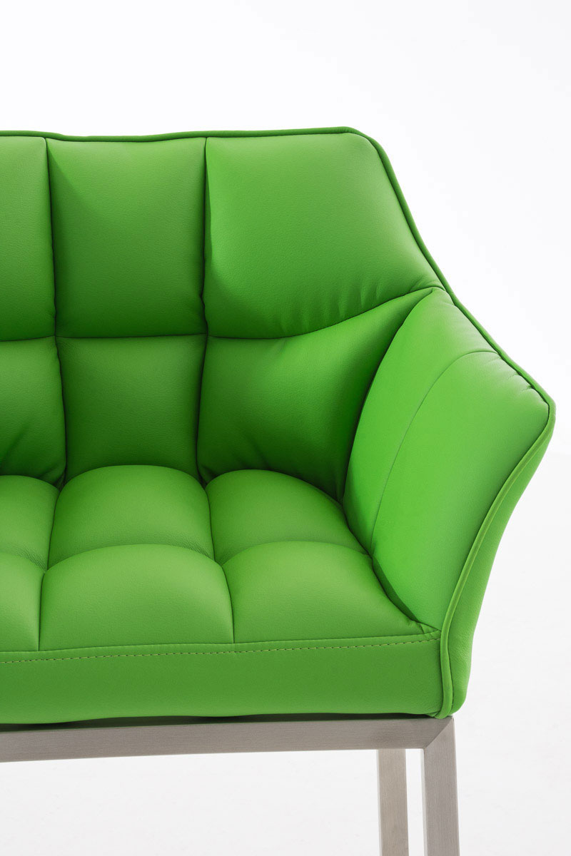 Ensemble de 2 tabourets de bar Damaso en similicuir avec piétement en métal