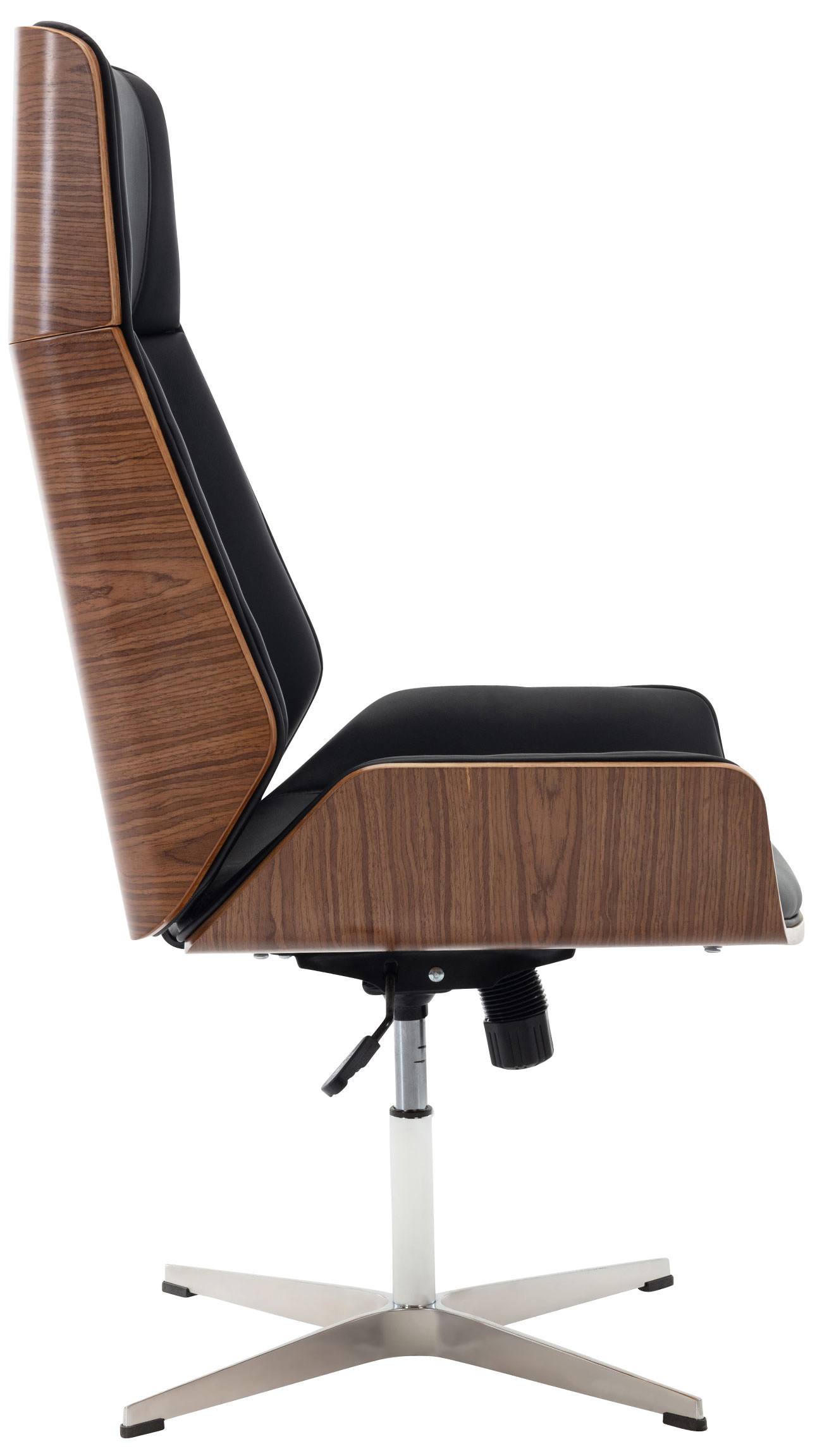 Chaise de visiteur Breda en similicuir avec coque de siège en bois