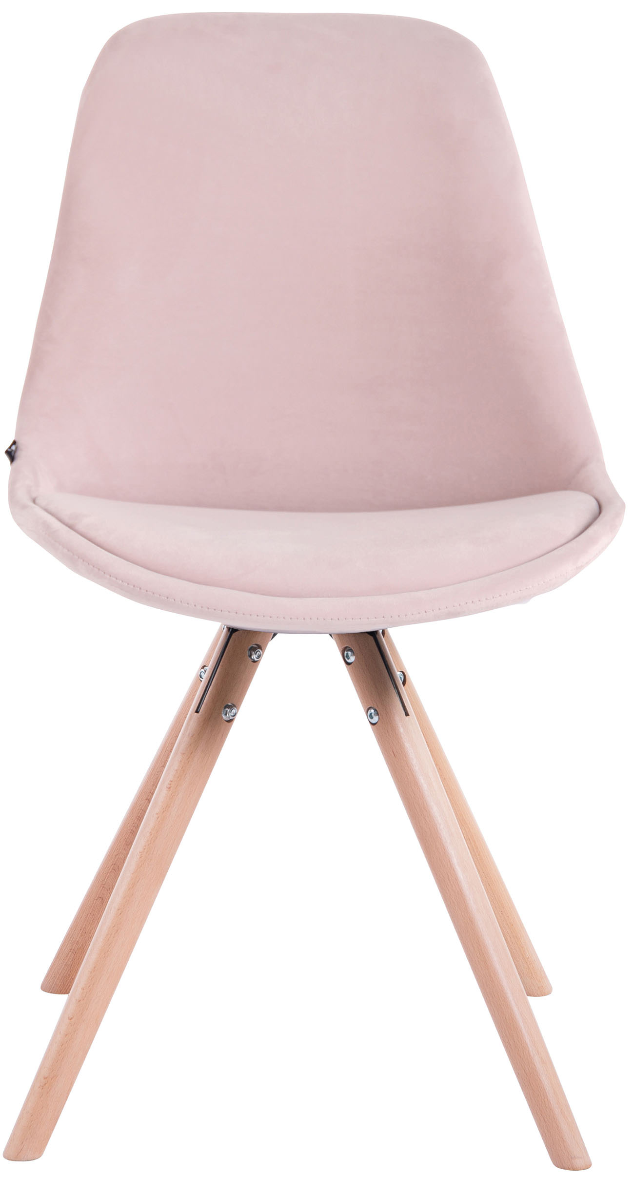 Lot de 4 Chaises de salle à manger Toulouse Velours Pieds ronds bois