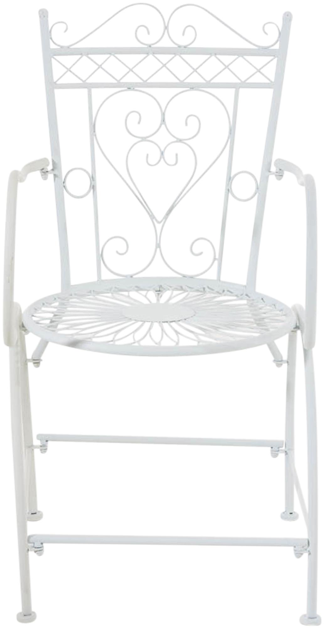 Chaise d'extérieur Sheela en fer avec accoudoirs et repose-pieds