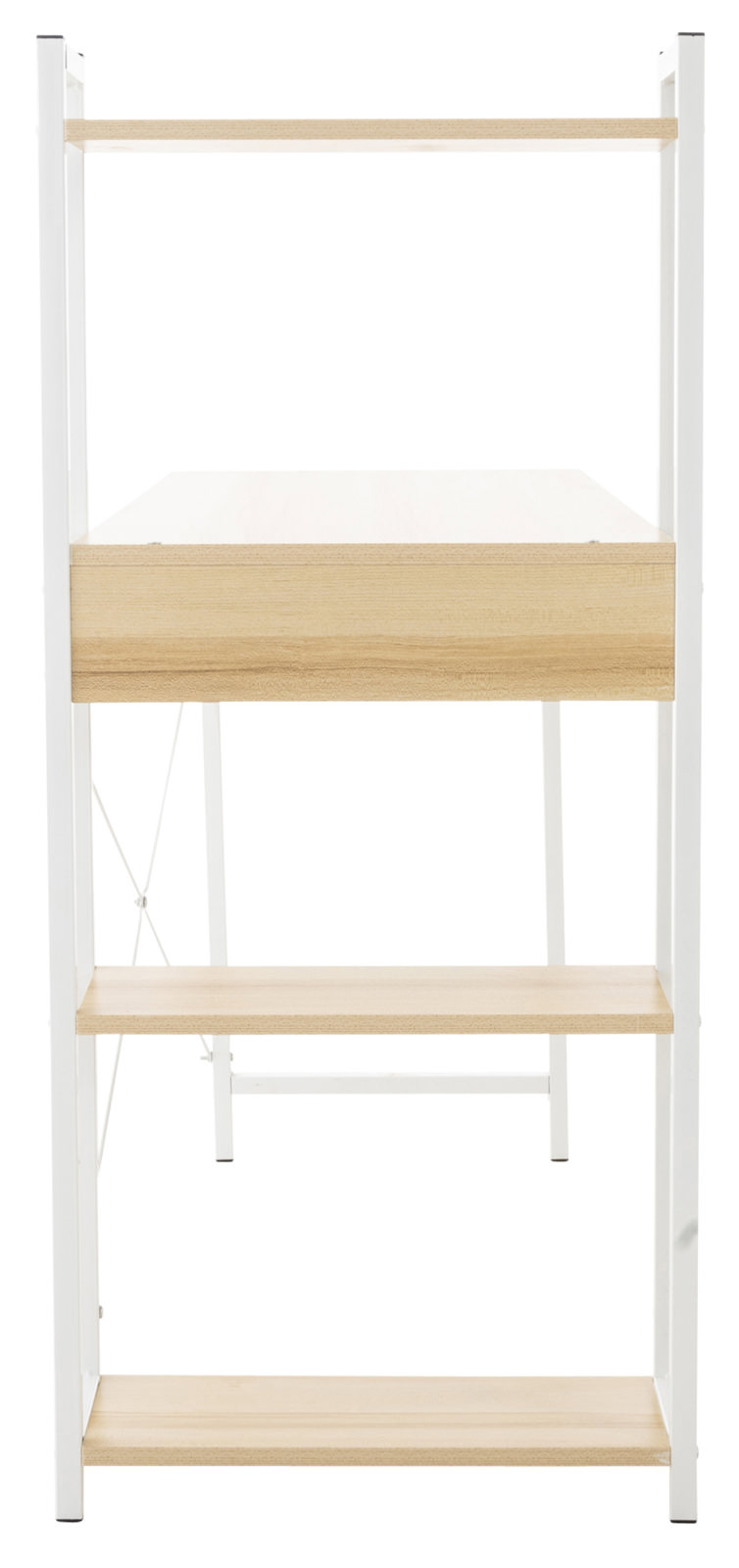 Bureau Poe avec Plateau en MDF Cadre en Tubes d'acier et Colonne de rangement