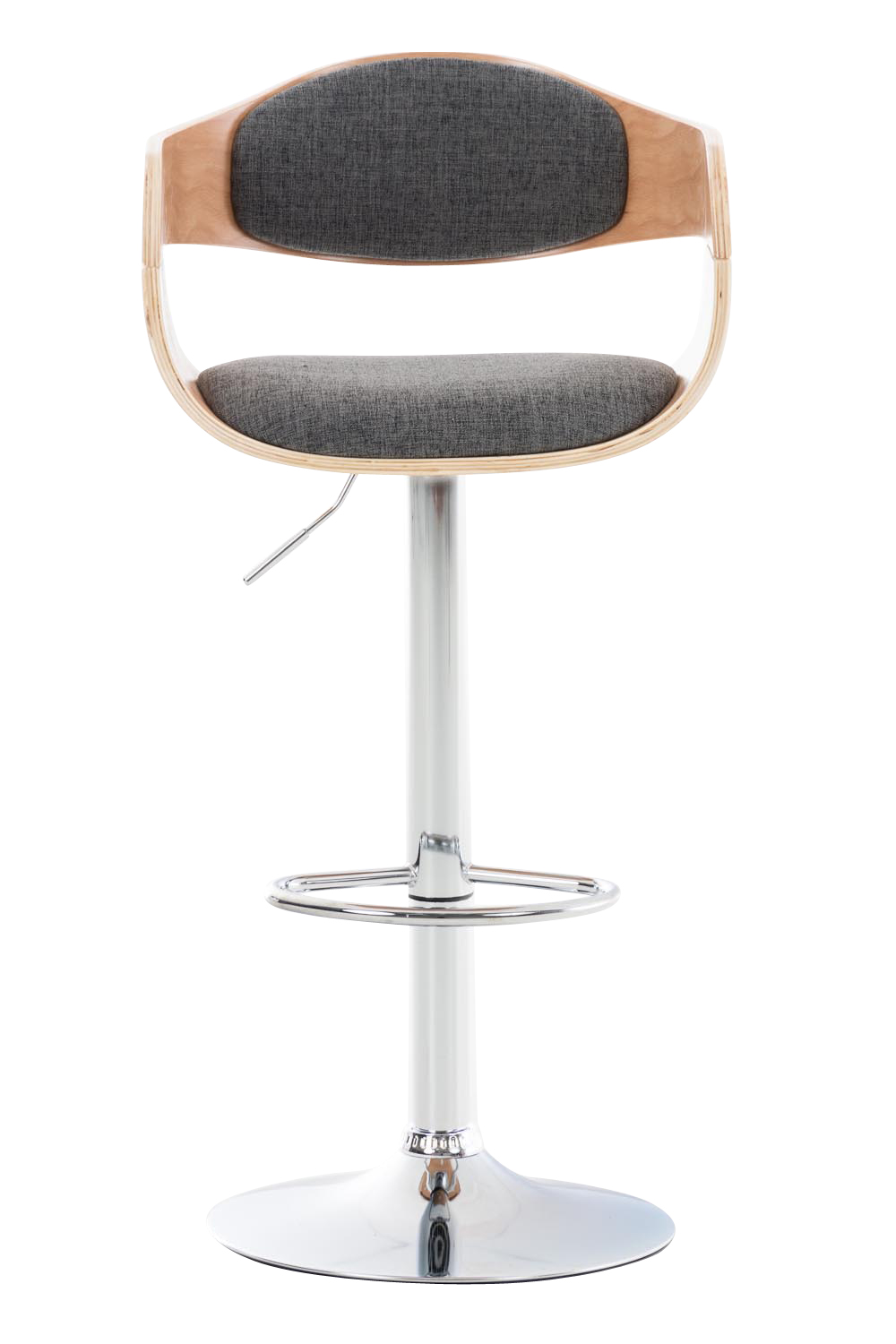 Lot de 2 tabourets de bar Kingston en tissu avec piètement en métal aspect chromé