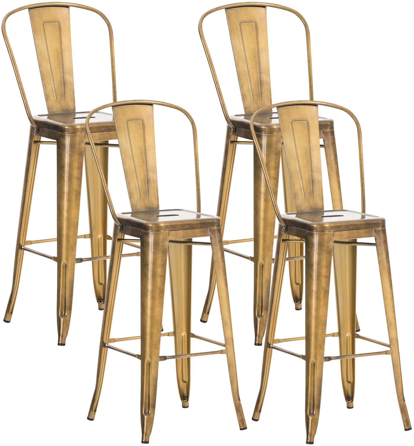 Lot de 4 tabourets de bar Design Aiden