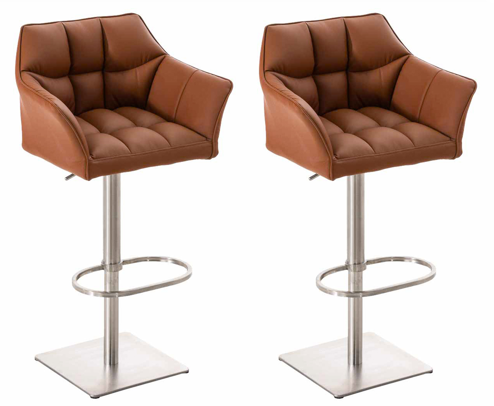 Lot de 2 tabourets de bar Damaso en similicuir