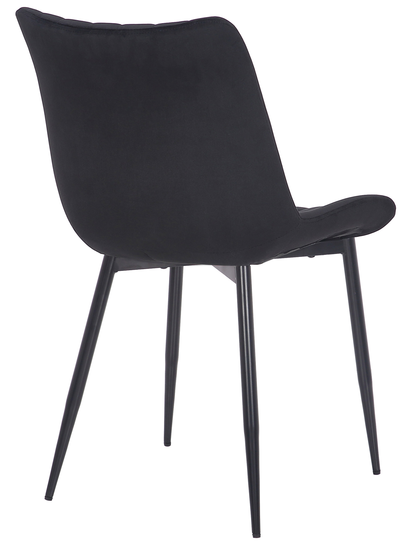 Chaise de salle à manger Rahden en Velours avec Piètement en métal noir