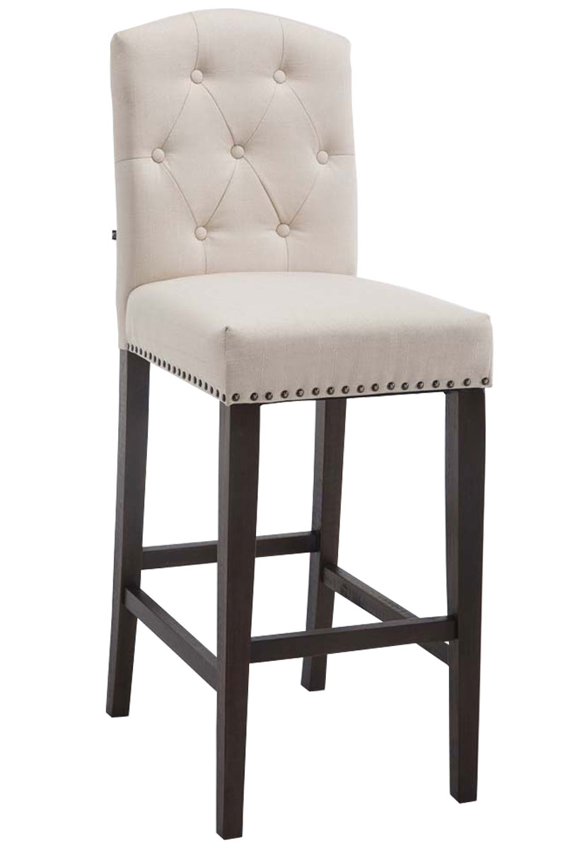 Tabouret de bar Louise tissu piètement antique