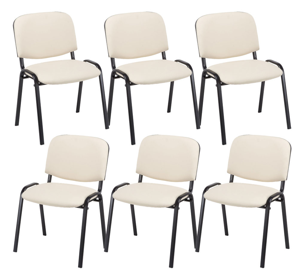 Lot de 6 chaises Visiteur Ken en similicuir