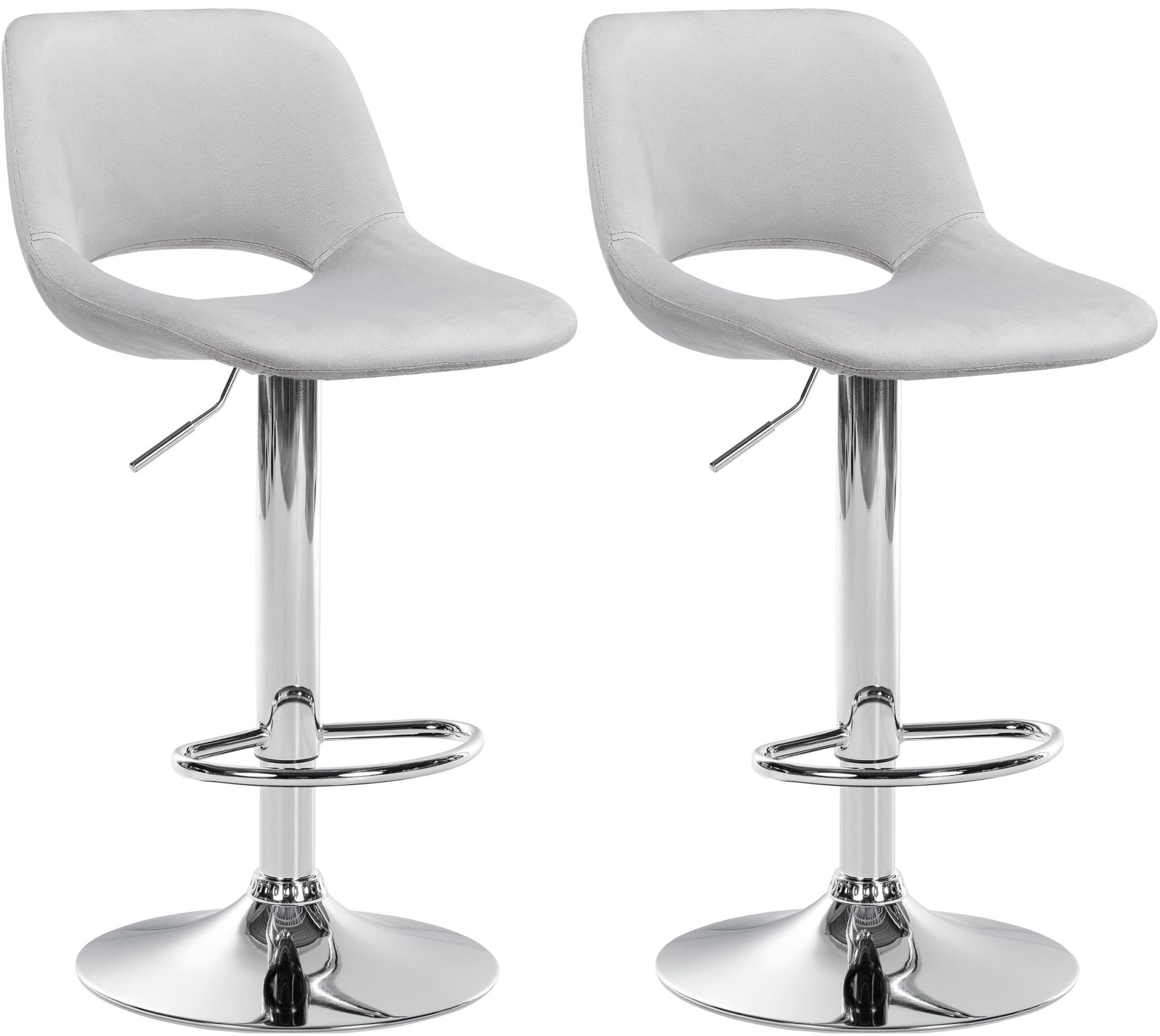 Lot de 2 tabourets de bar Camden velours