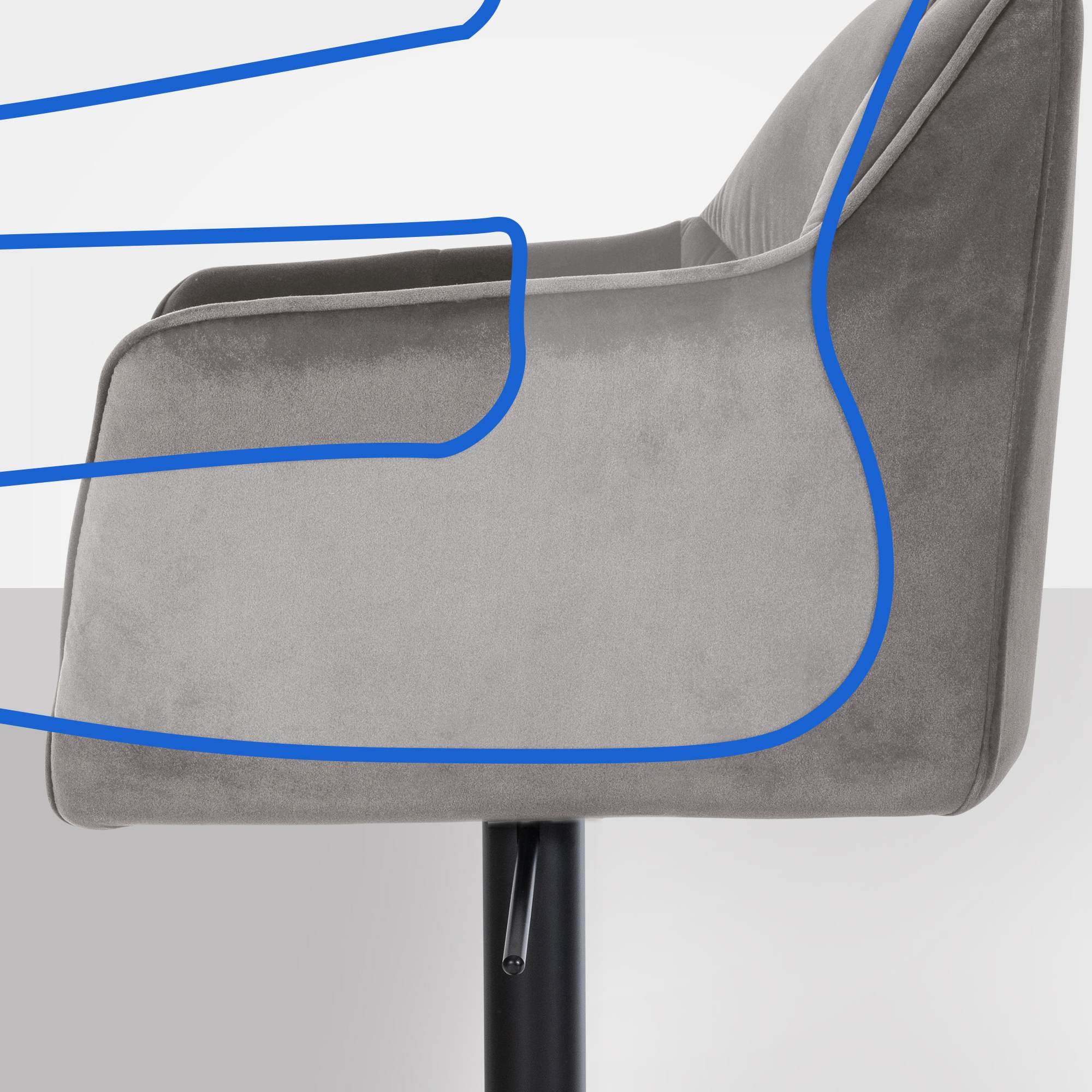 Tabouret de bar Damaso avec revetement en velours