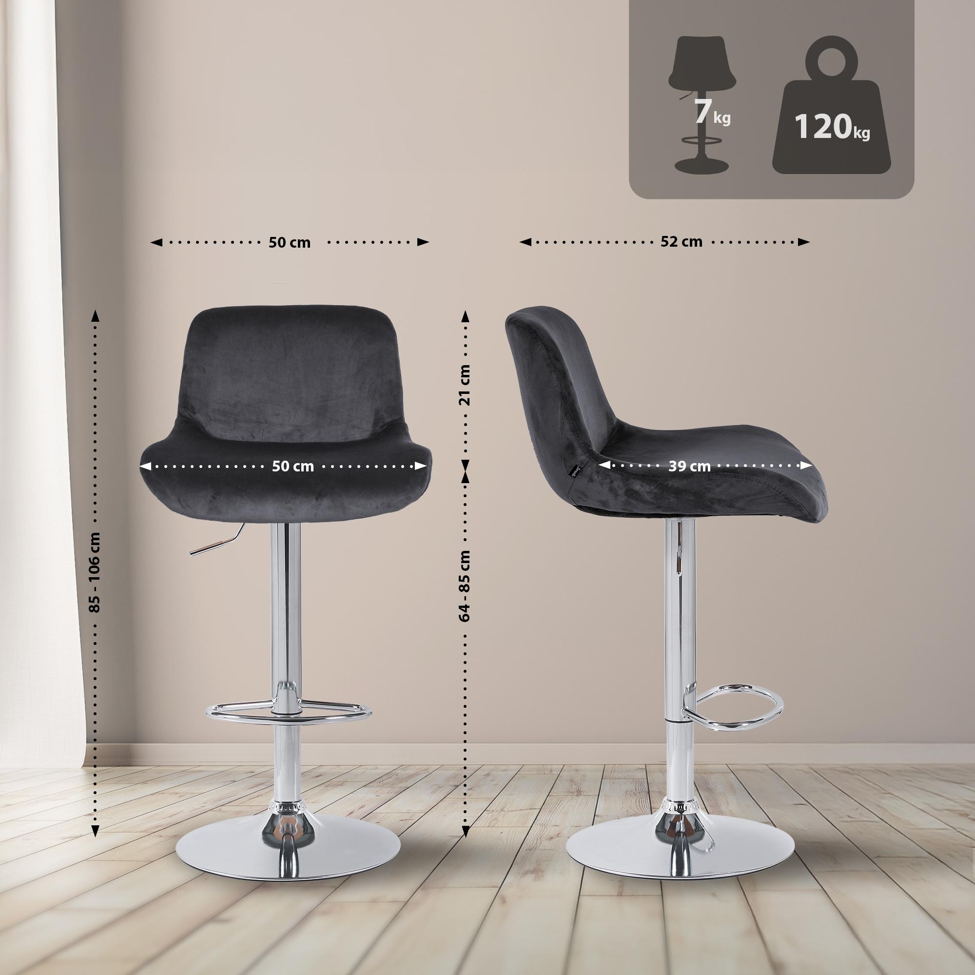 Lot de 2 tabourets de bar Solon chromés