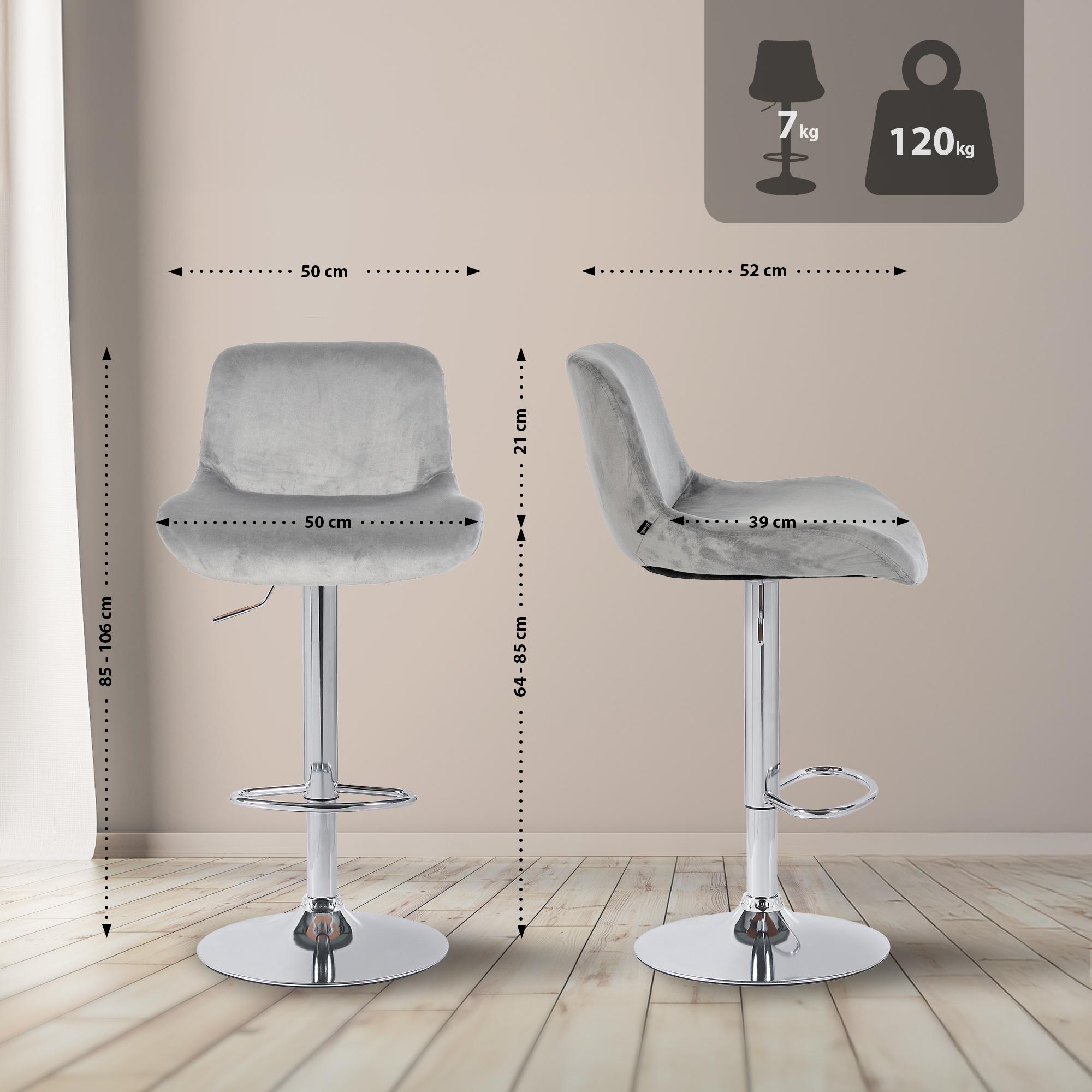Lot de 2 tabourets de bar Solon chromés