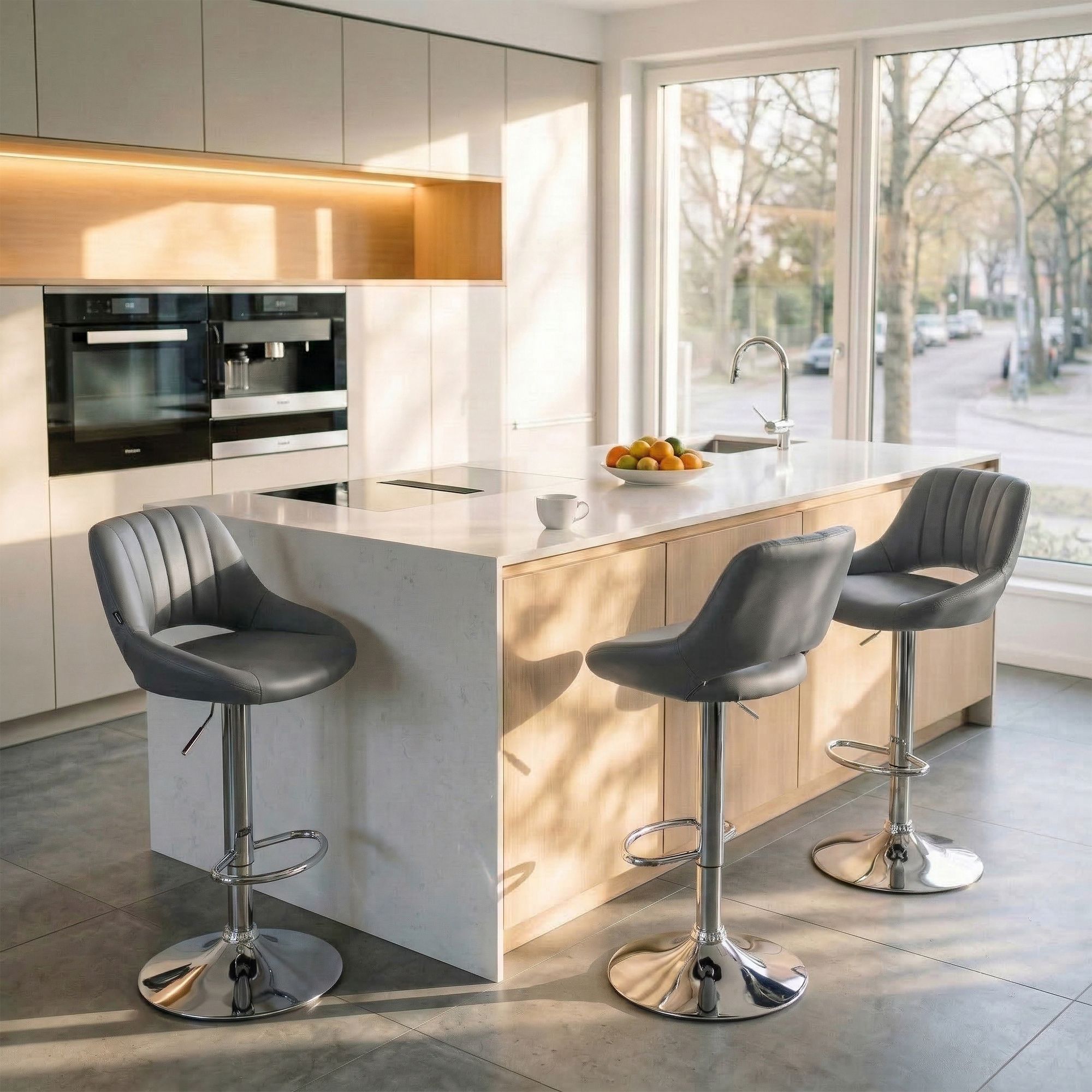 Lot de 2 tabourets de bar Milet en similicuir