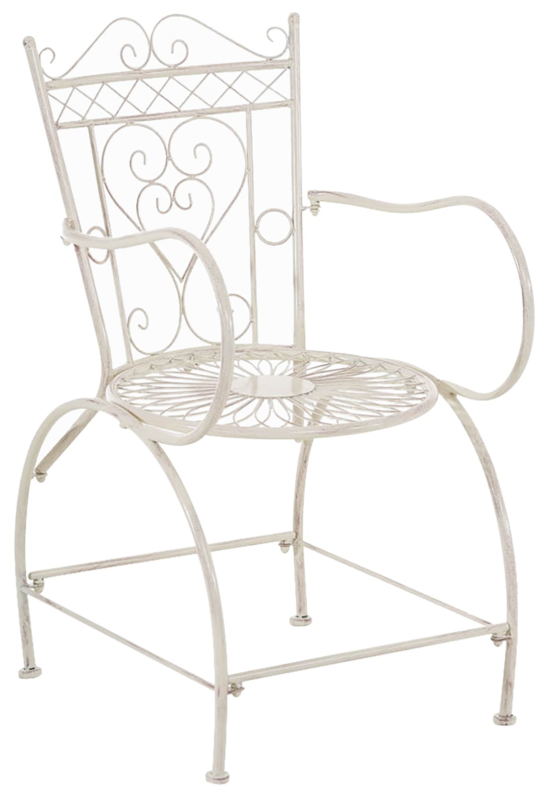 Lot de 2 Chaises de jardin Sheela en fer avec accoudoirs et repose-pieds