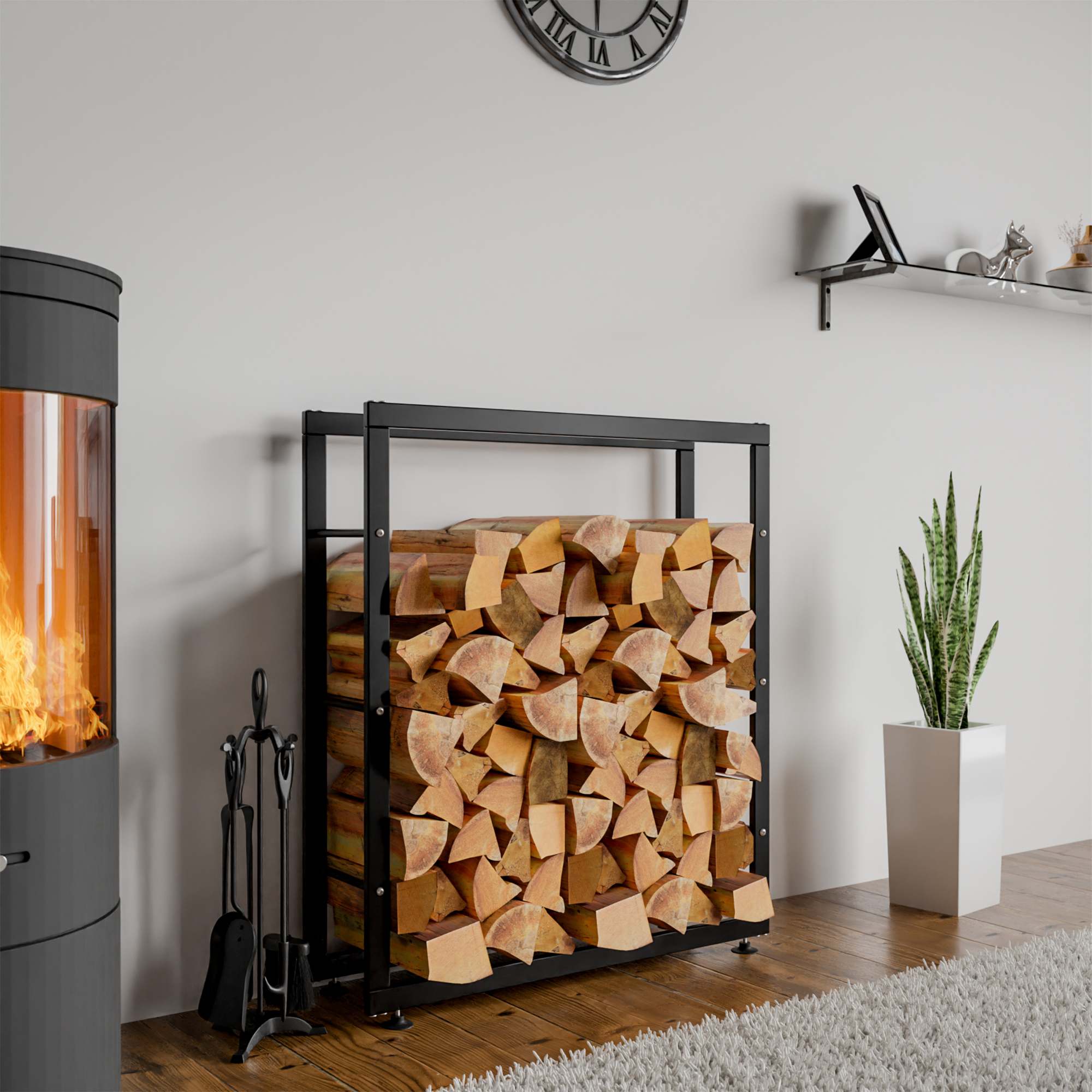 Porte-bûches pour bois de cheminée Keri V2