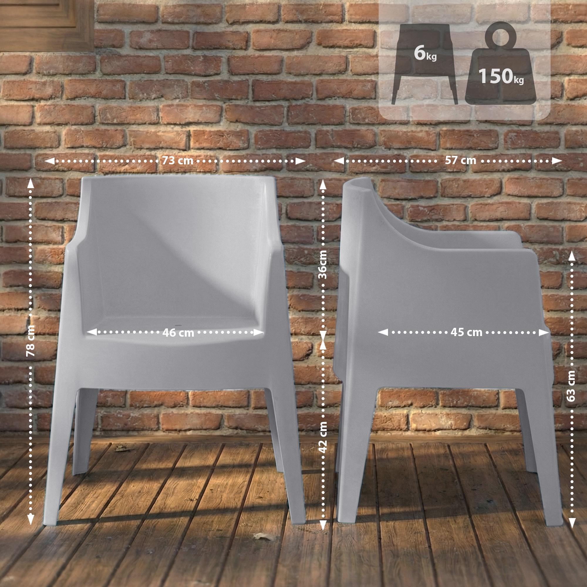 Ensemble de 4 chaises de jardin Bartal