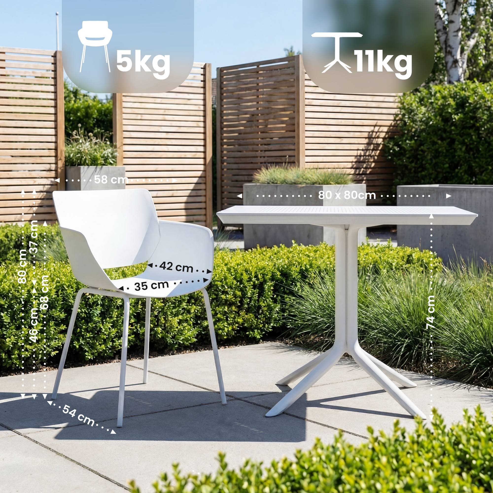Salon de jardin Lirra avec 2 chaises
