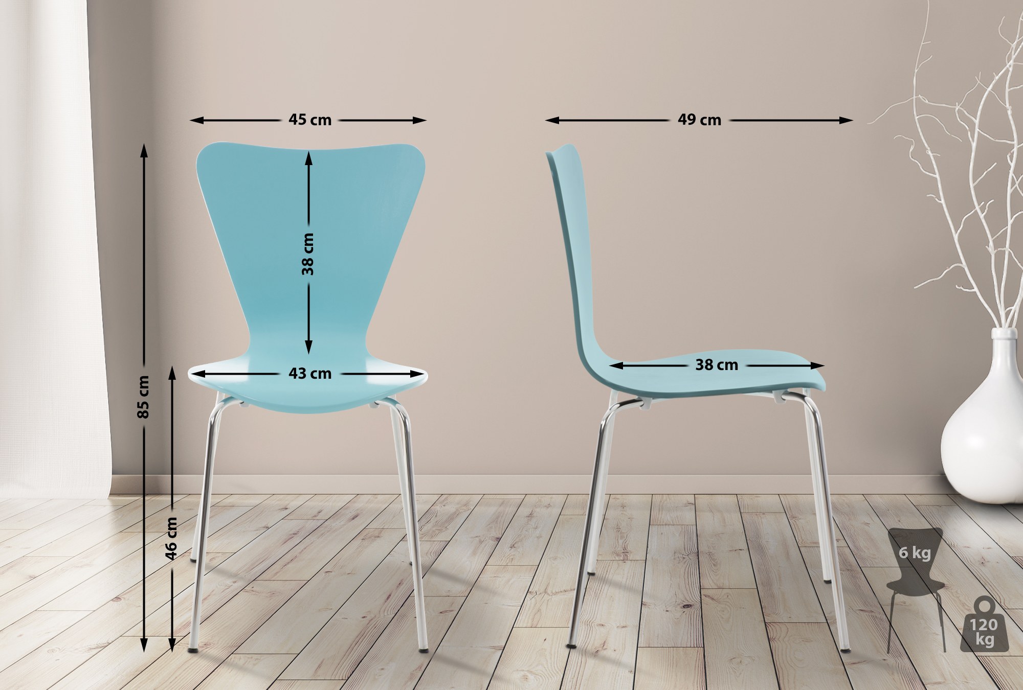 Lot de 4 chaises empilables Calisto