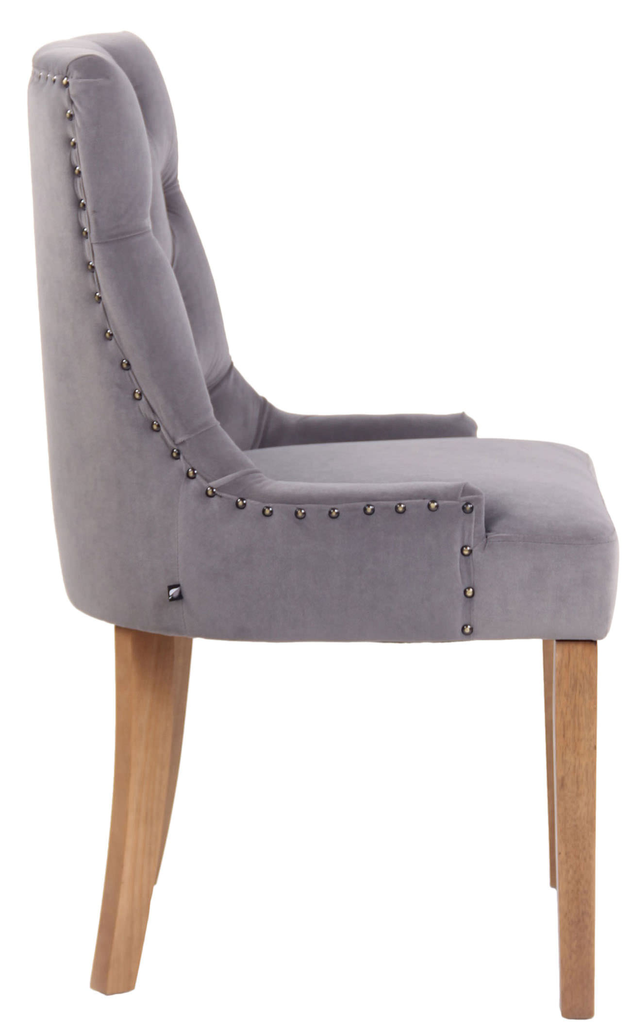 Lot de 4 Chaises de salle à manger Aberdeen en Velours Piètement en bois d'hévéa