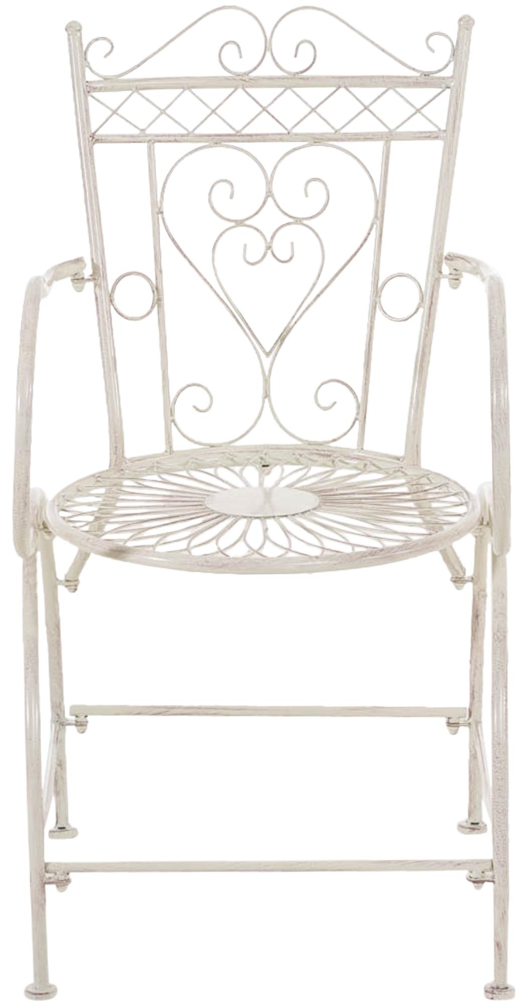 Chaise d'extérieur Sheela en fer avec accoudoirs et repose-pieds