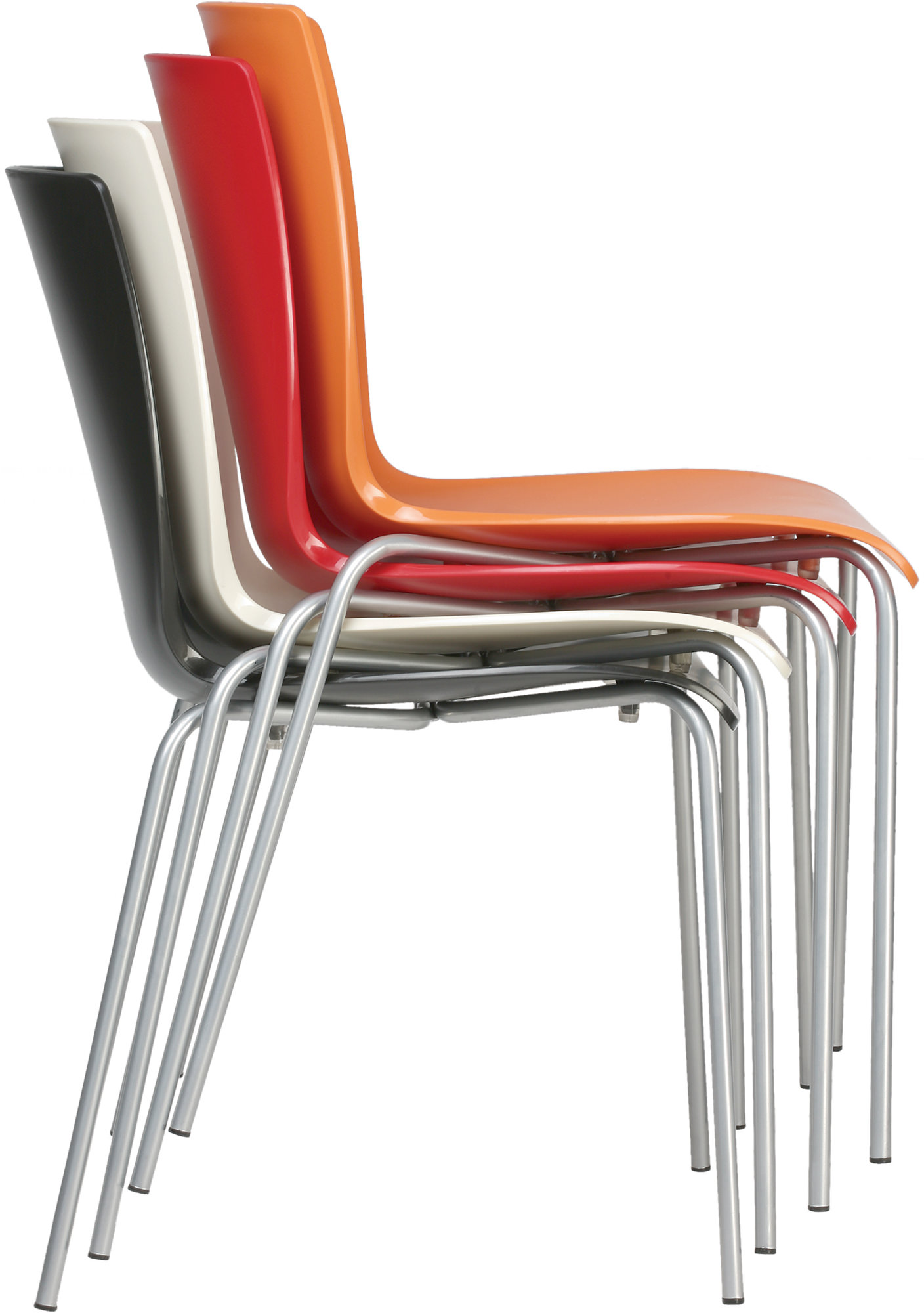 Lot de 2 chaises de jardin empilables Mio en plastique avec pieds en aluminium