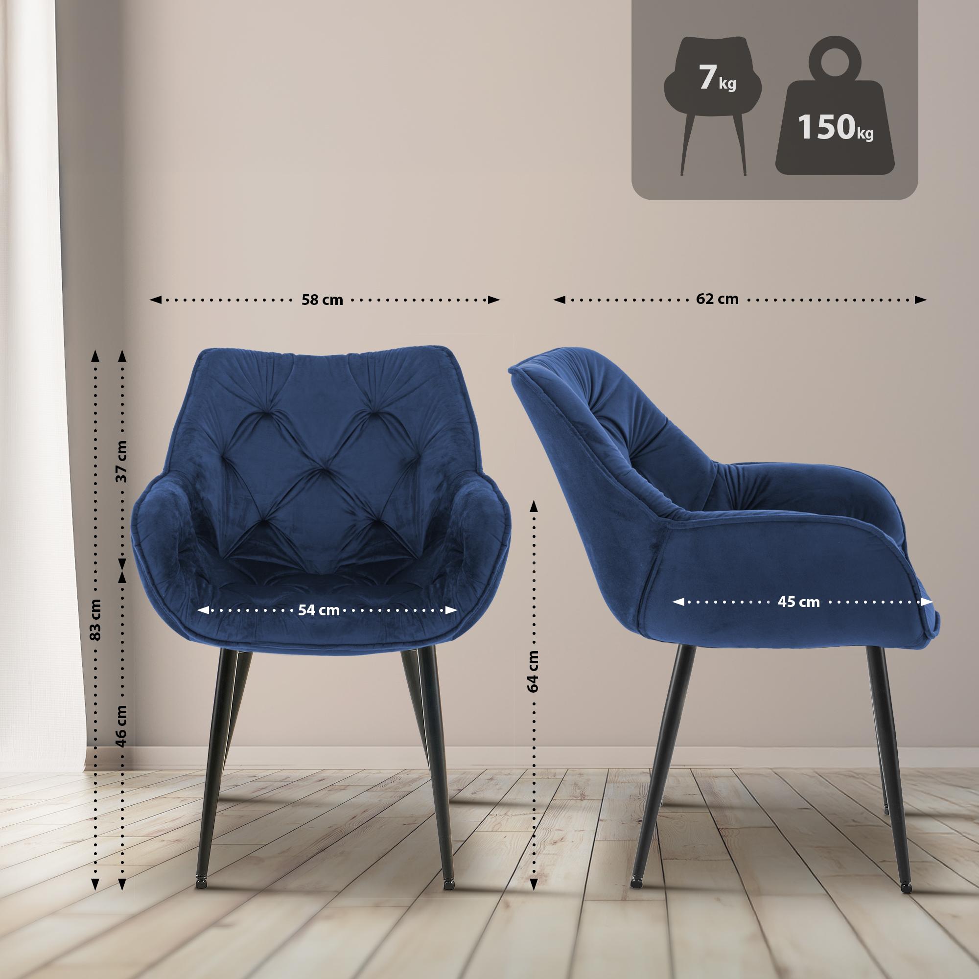 Lot de 2 chaises Tanna velours
