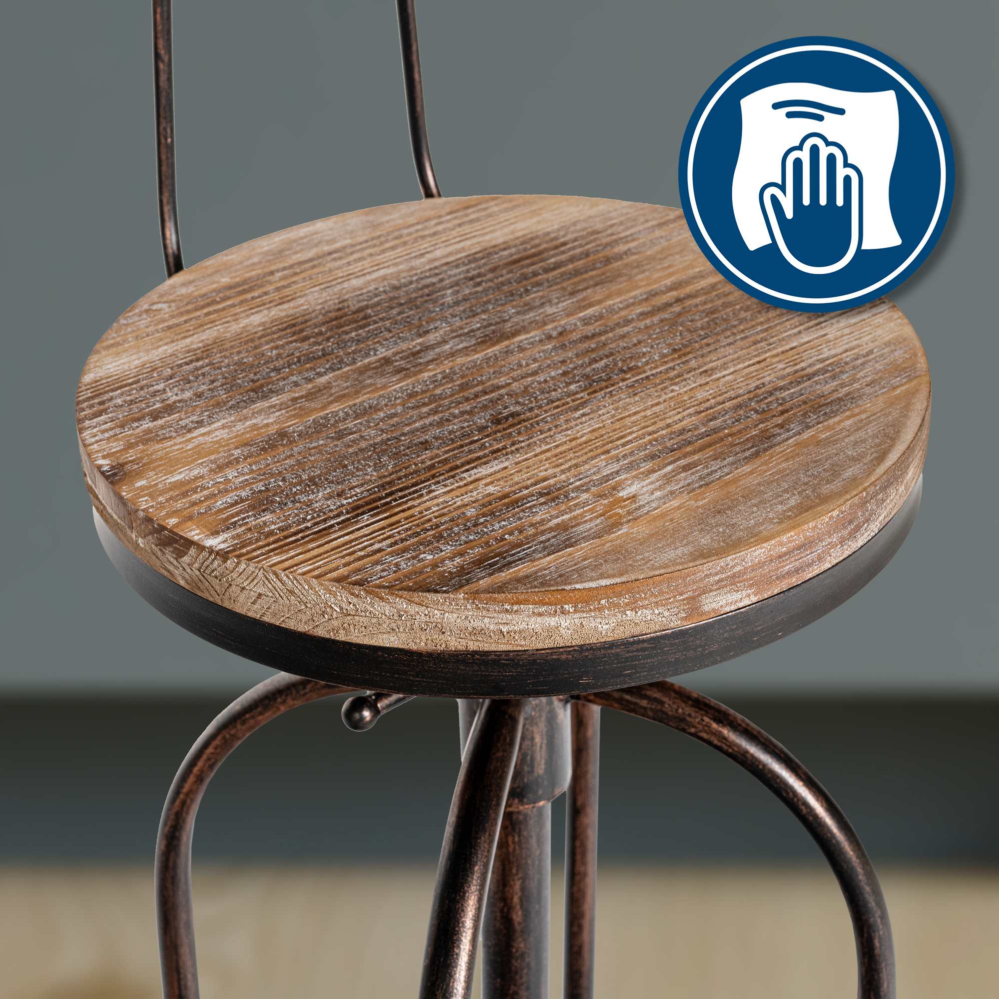 Lot de 2 tabourets de bar Pino