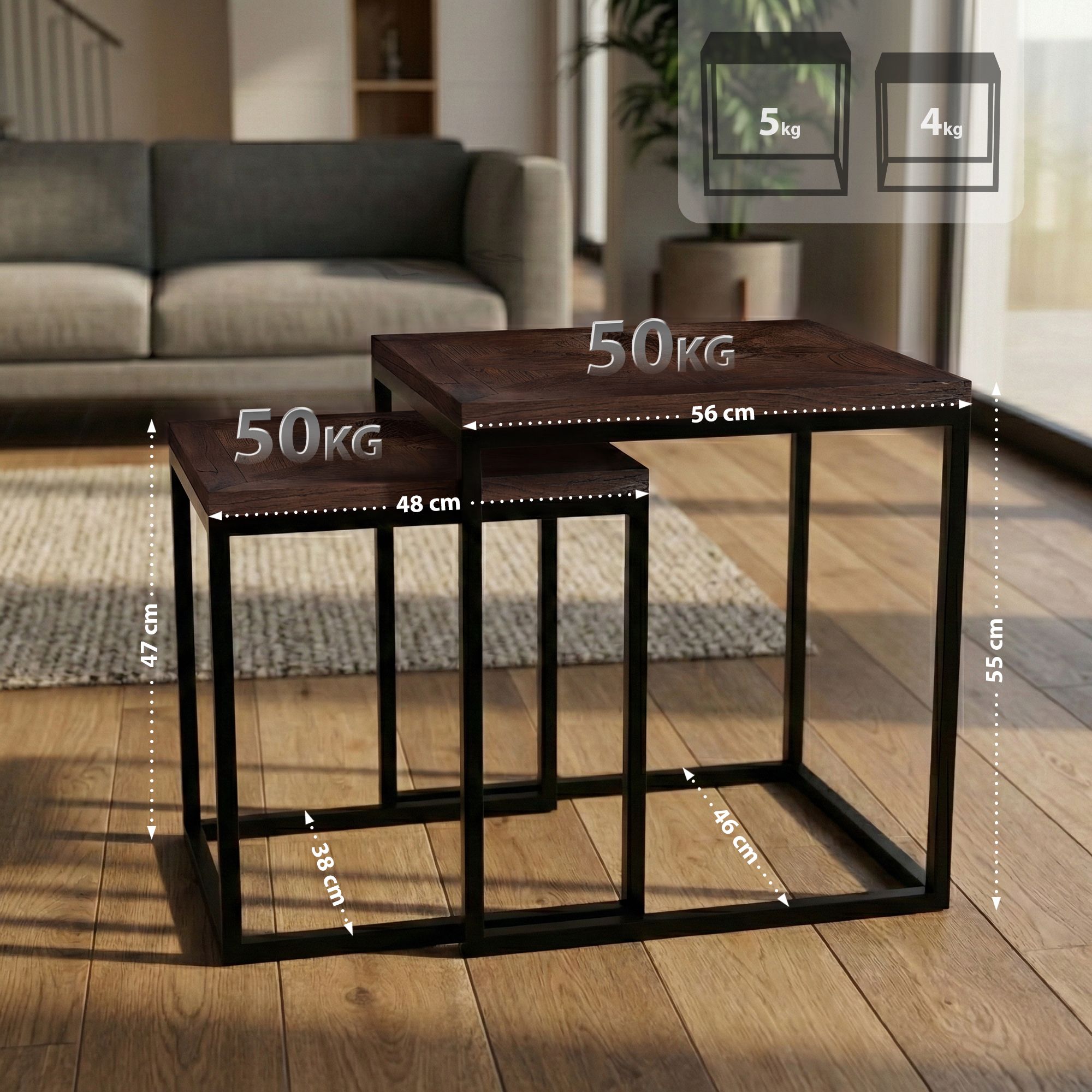 Lot de 2 tables d'appoint Talero