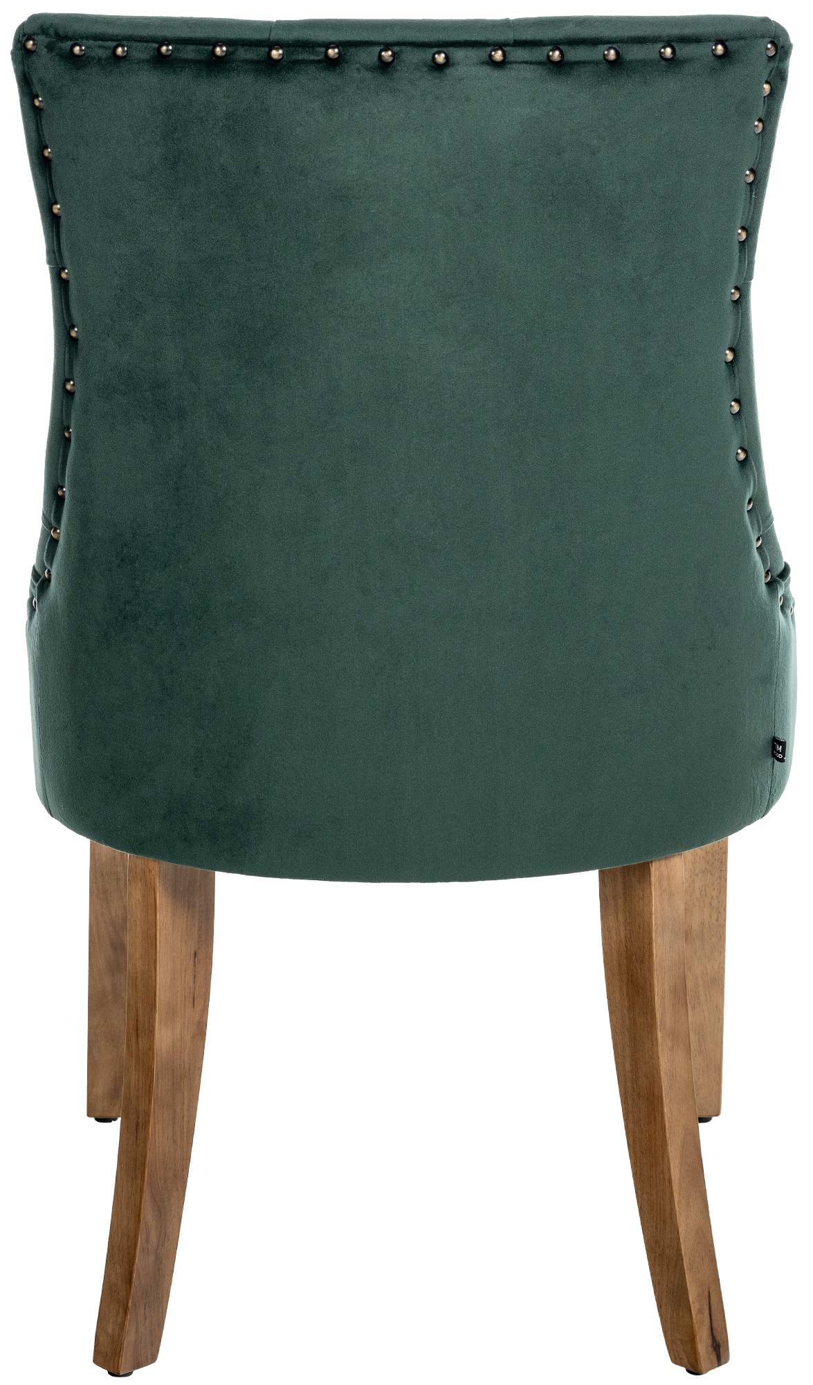 Chaise de salle à manger Aberdeen en Velours avec Piètement en bois d'hévéa