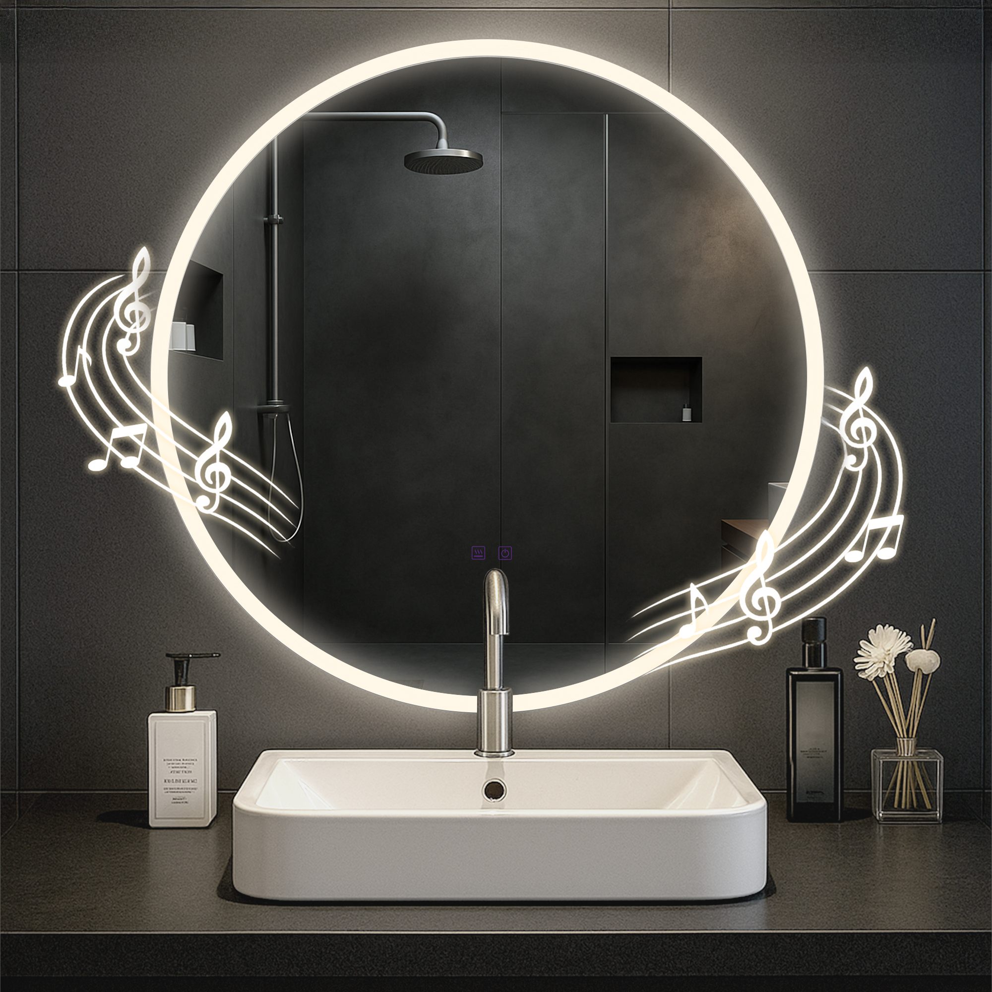 Miroir de salle de bain Laconia avec Bluetooth