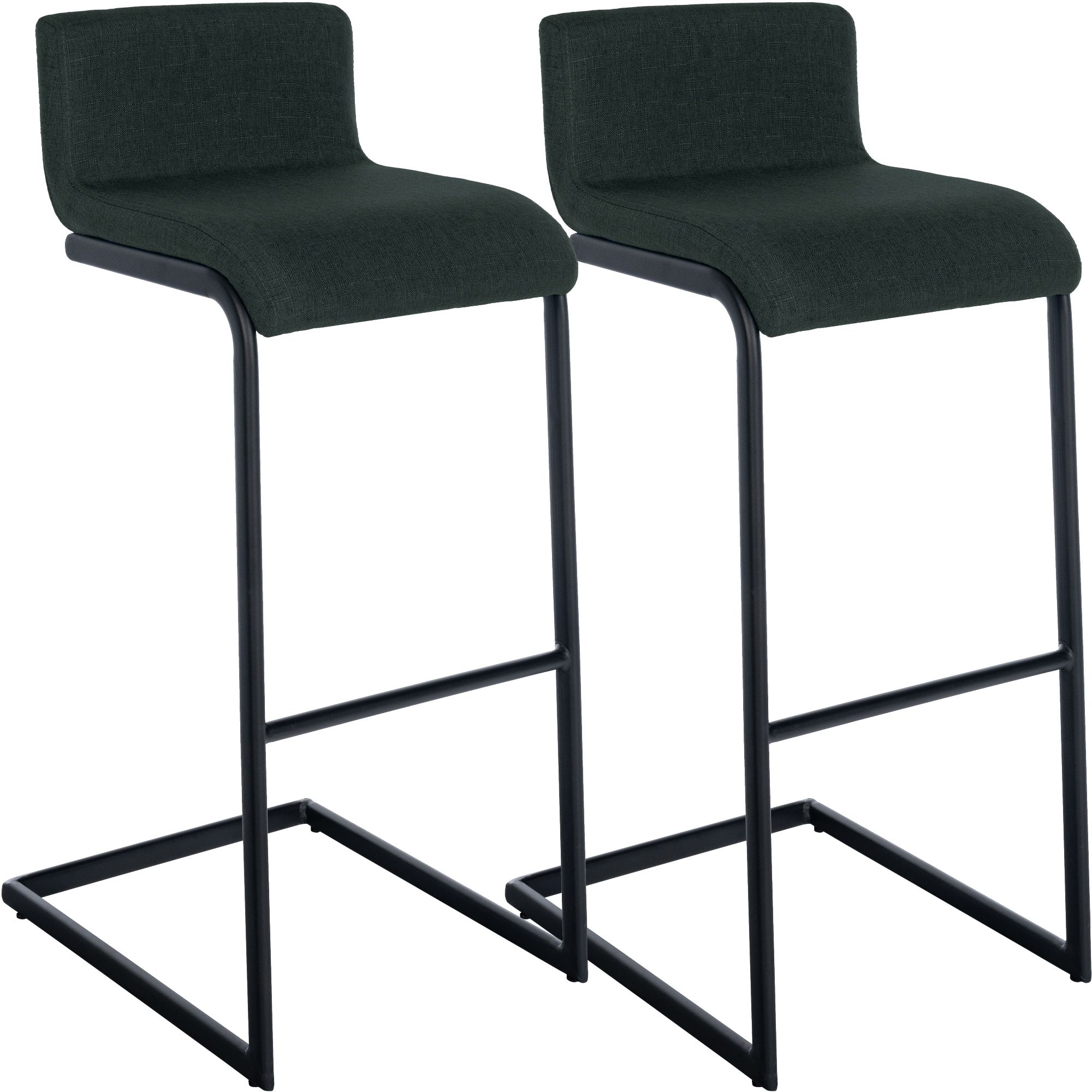 Lot de 2 Tabourets de Bar Newport, Piétement Métallique Noir