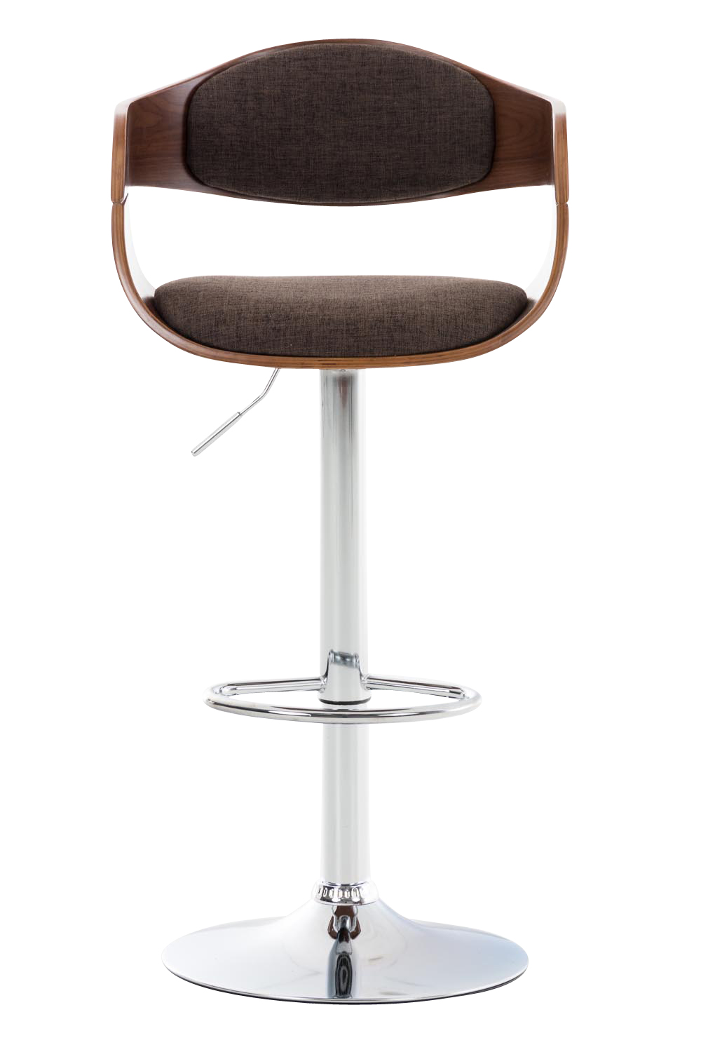Lot de 2 tabourets de bar Kingston en tissu avec piètement en métal aspect chromé