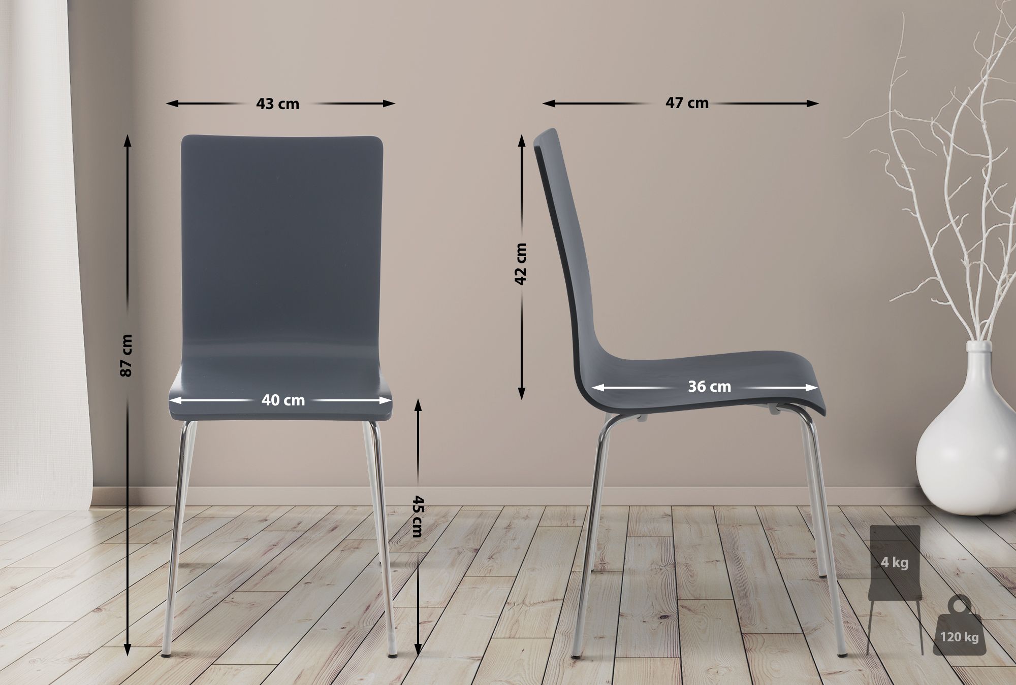 Lot de 16 chaises visiteur Pepe en bois