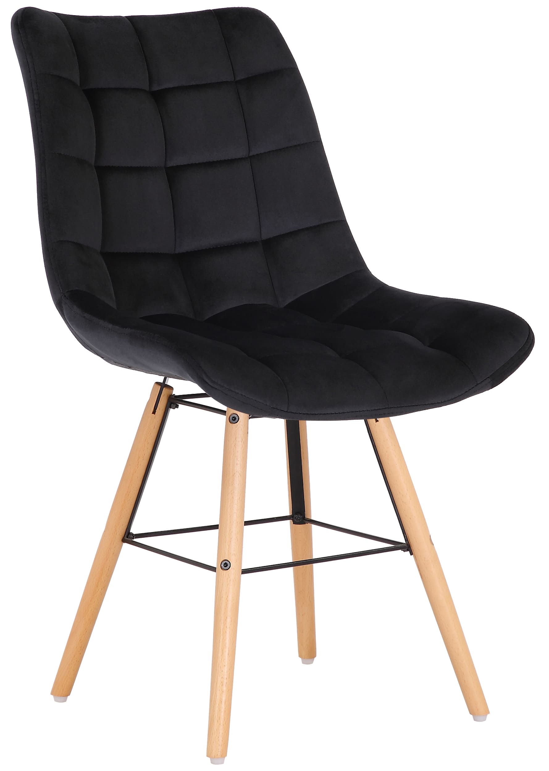 Chaise de salle à manger Leni en velours avec pieds en Bois