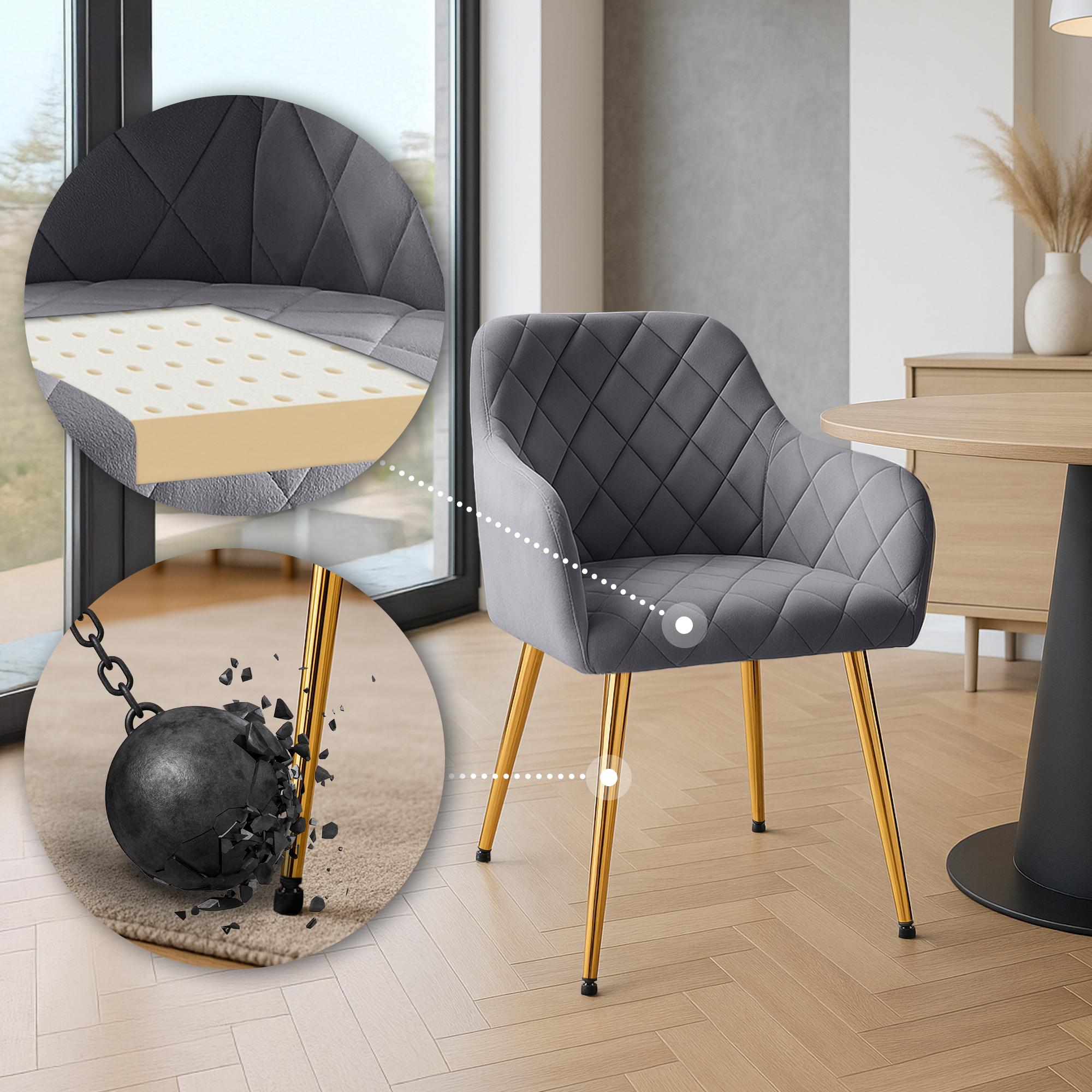 Chaise de salle à manger Monett Velours