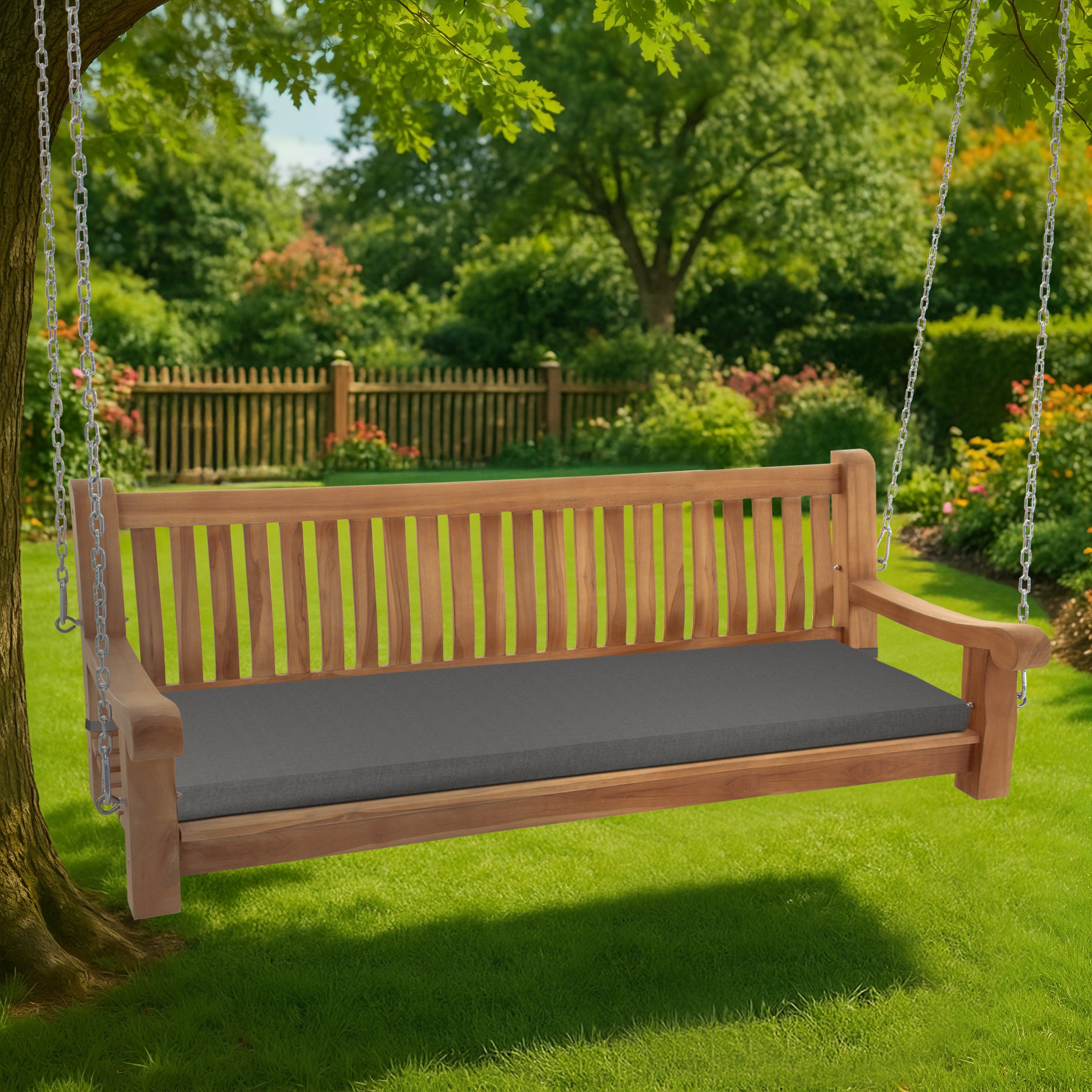 Banc à bascule résistant aux intempéries Joyce avec coussin de siège