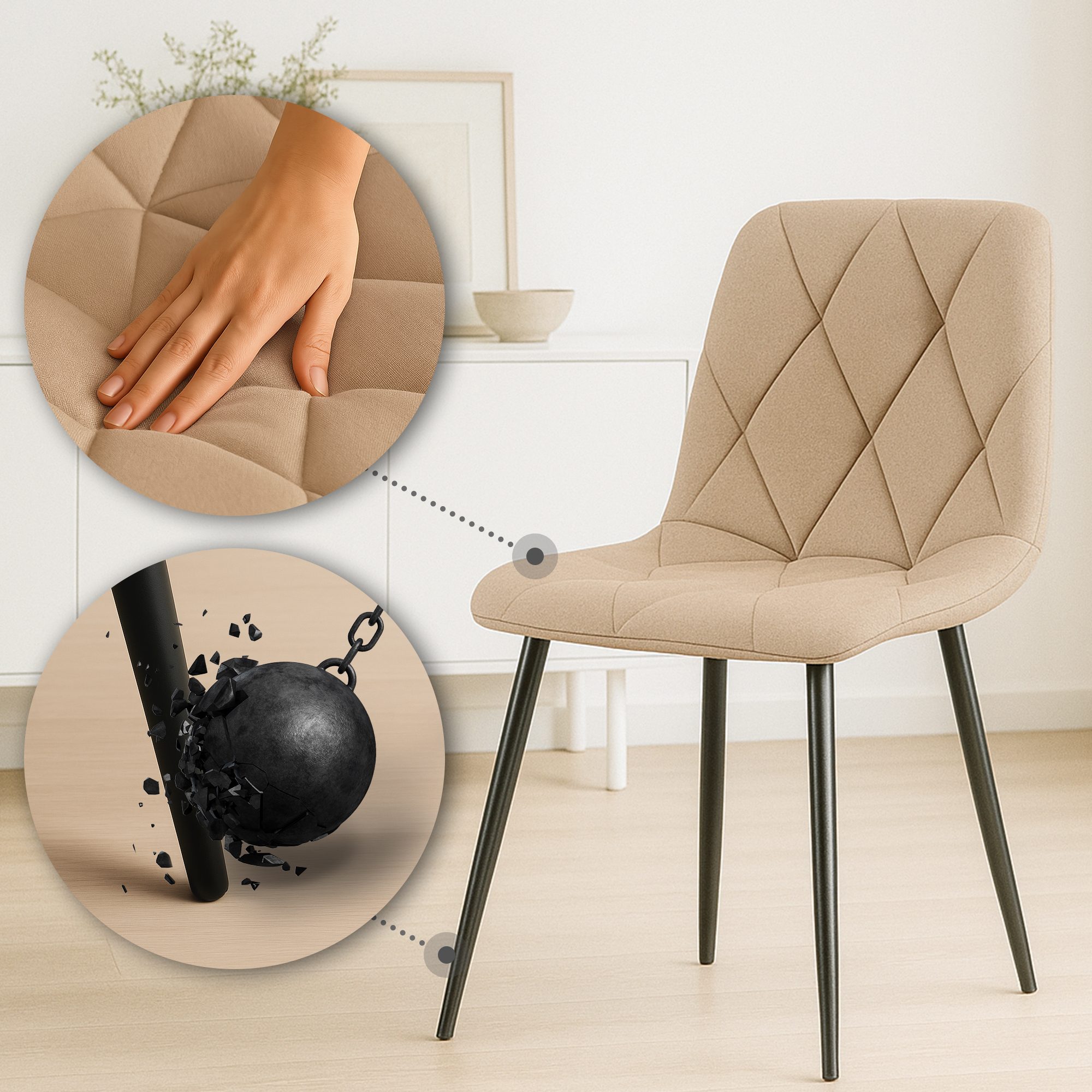 Lot de 2 chaises de salle à manger Clairton