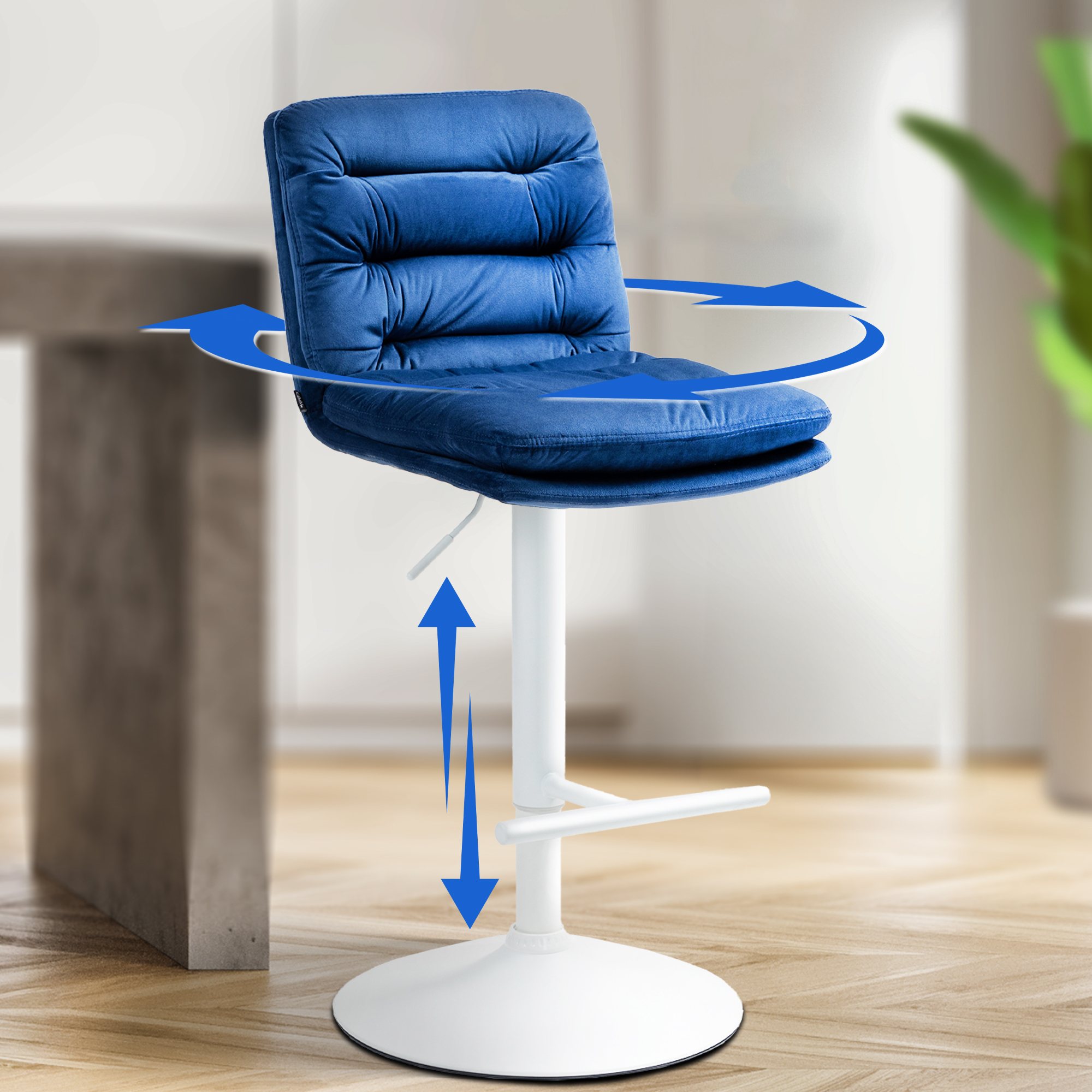 Tabouret de bar Damar velours
