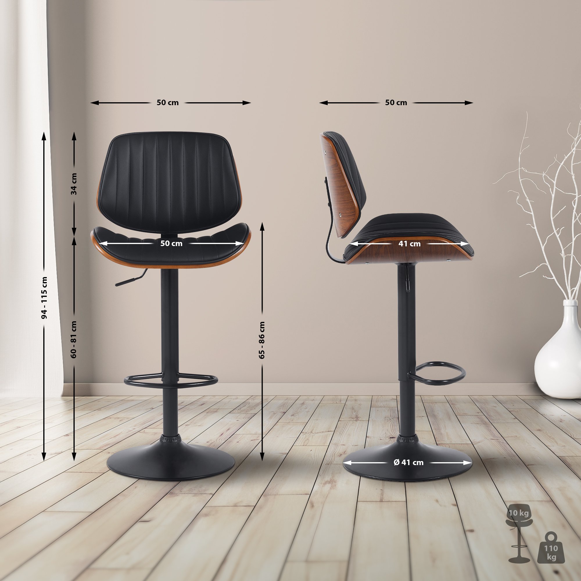 Tabouret de bar Clawson similicuir