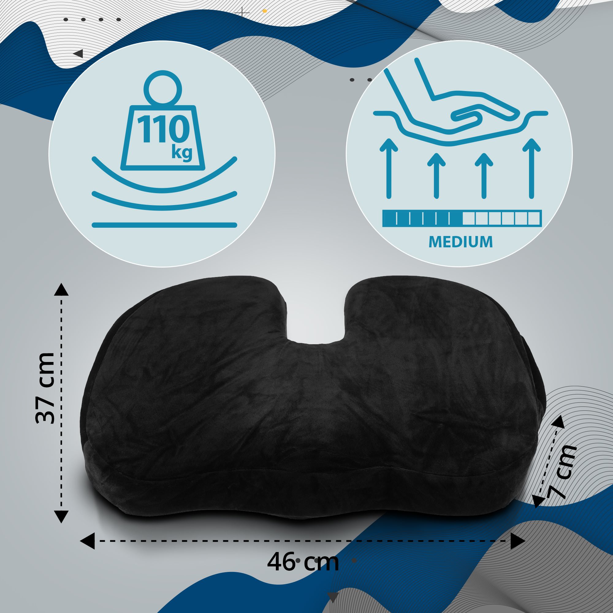 Coussin de siège érgonomique pour le soulagement de la pression