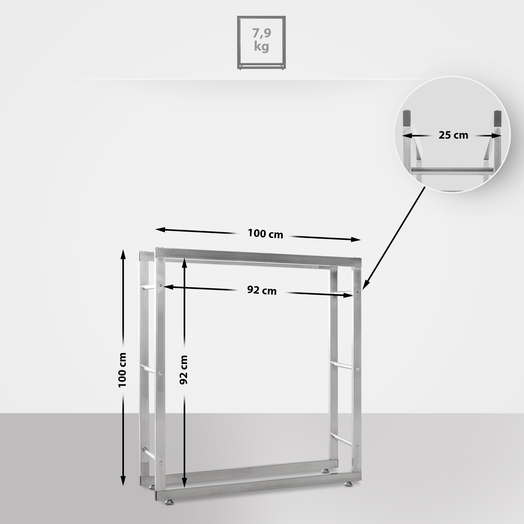 Porte-bûches Keri en acier inoxydable