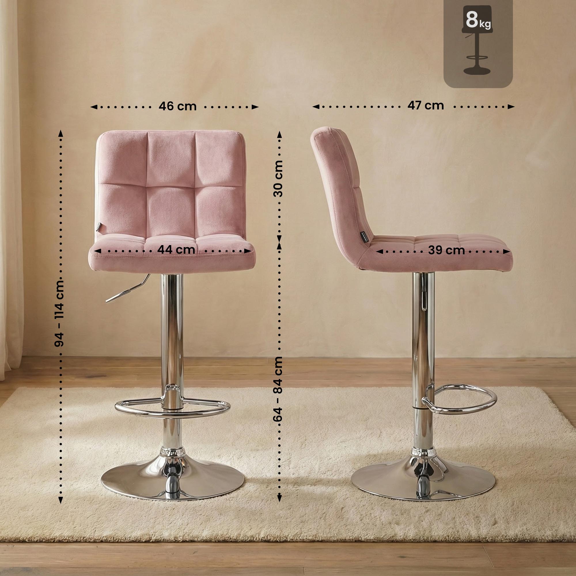 Lot de 2 tabourets de bar Peru velours